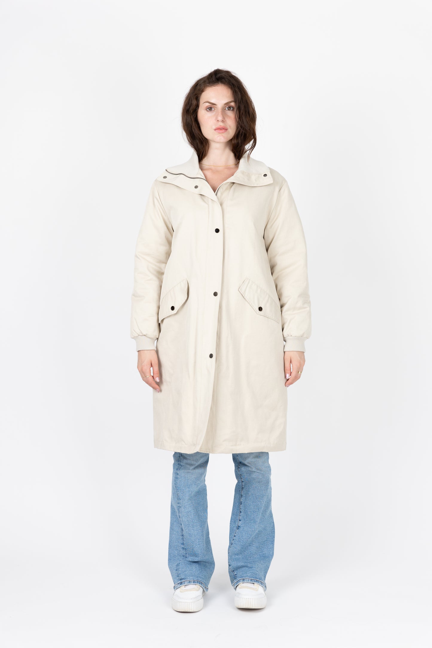 PARKA IMPERMÉABLE EN COTON MÉLANGÉ