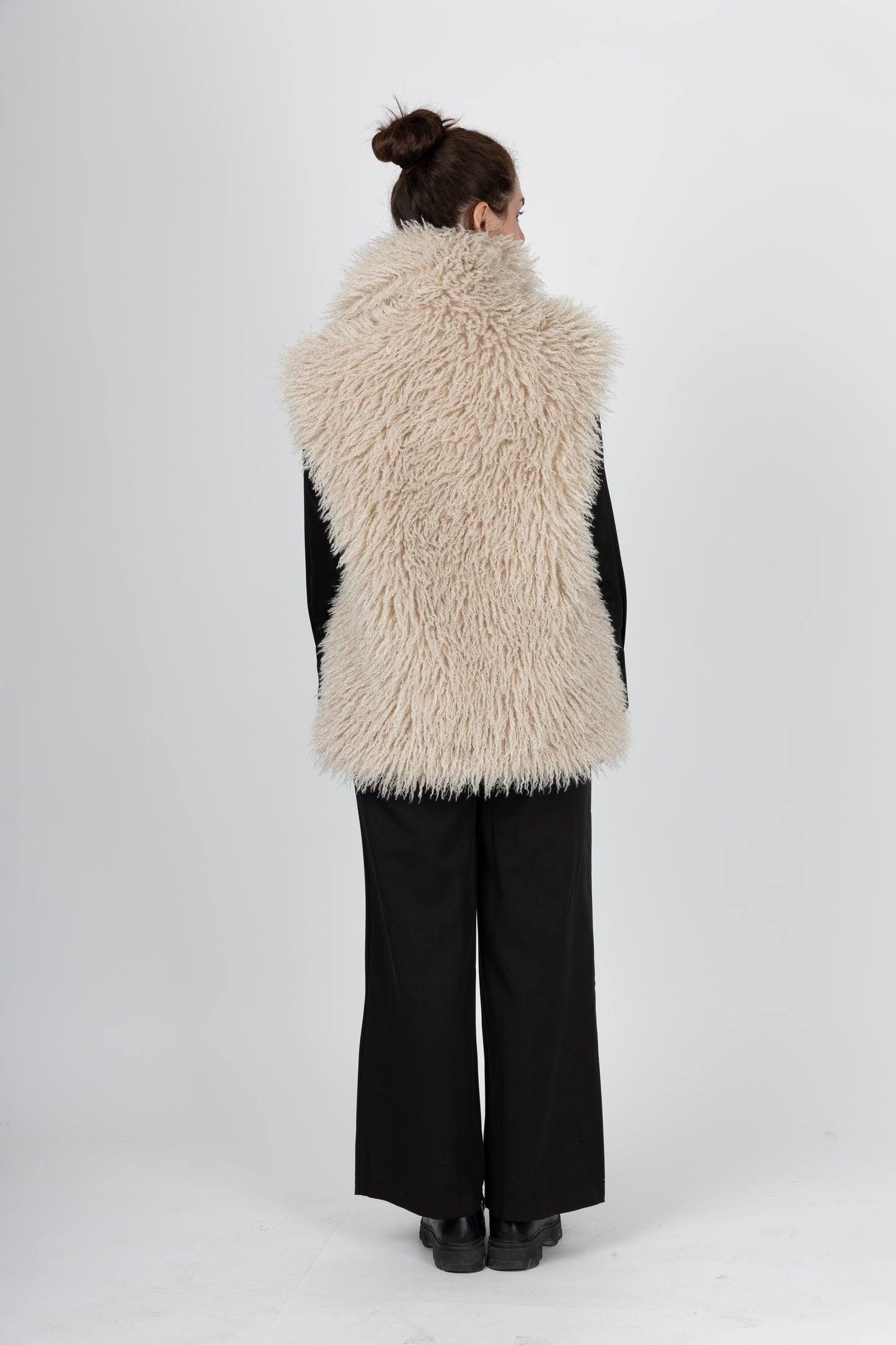 MONGOLIAN SHEEP FAUX FUR SLEEVELESS VEST