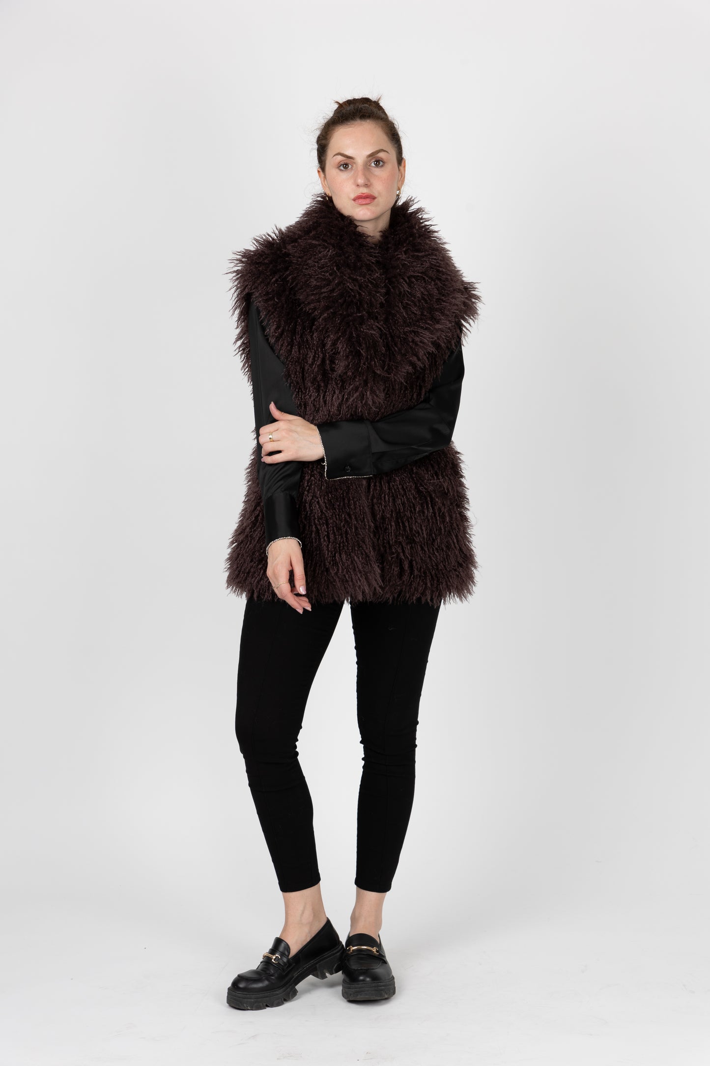 MONGOLIAN SHEEP FAUX FUR SLEEVELESS VEST