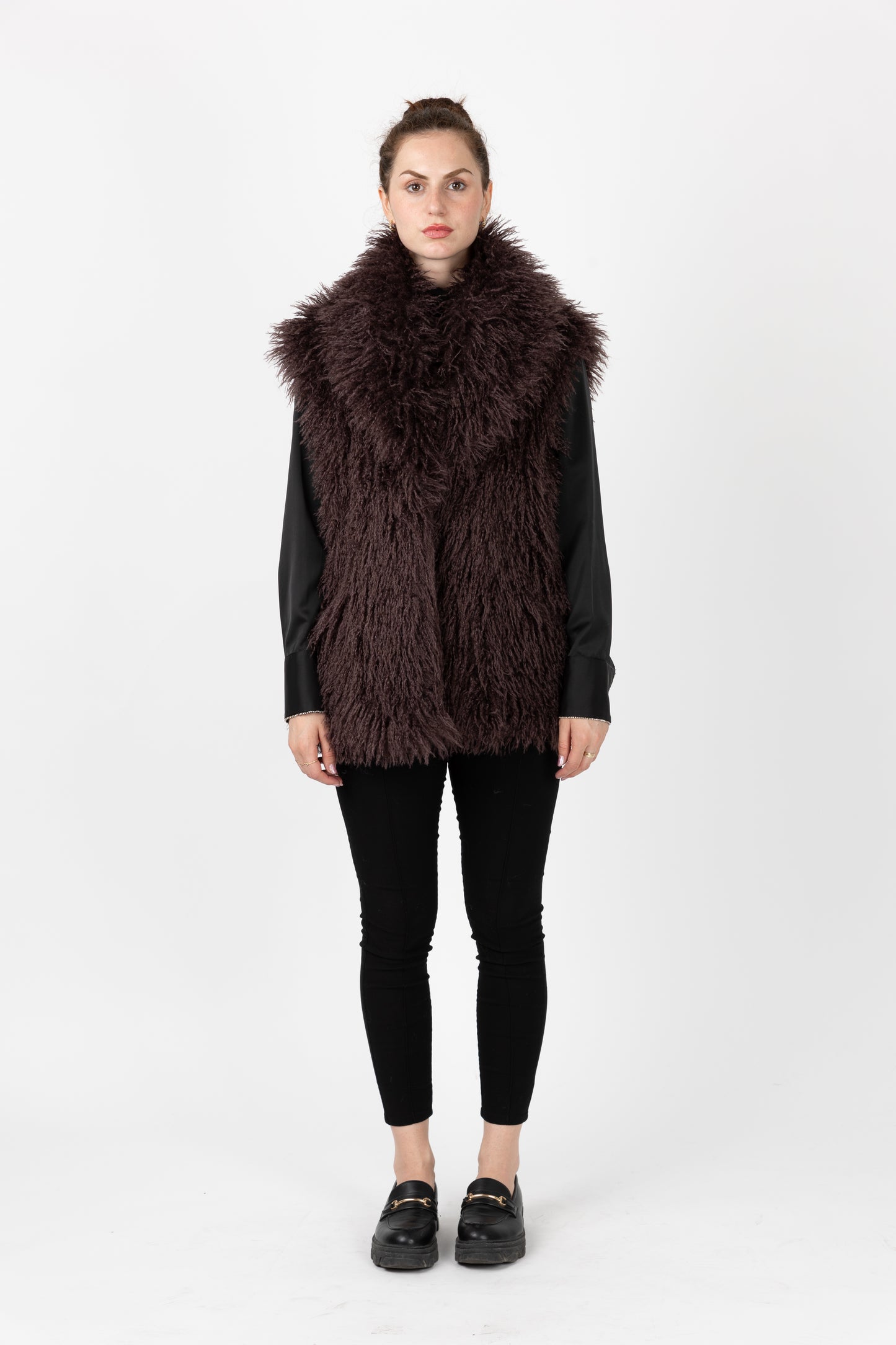 MONGOLIAN SHEEP FAUX FUR SLEEVELESS VEST