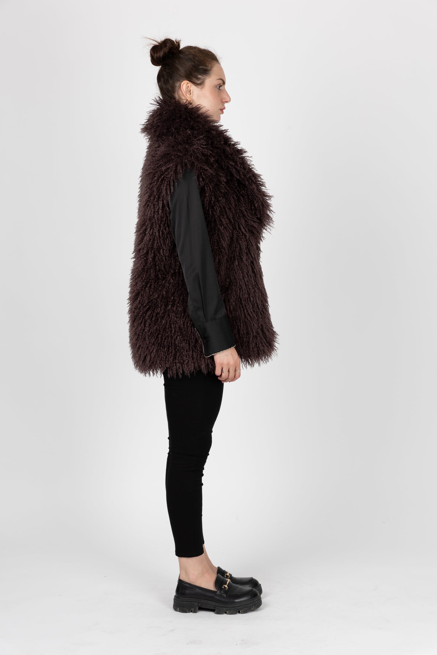 MONGOLIAN SHEEP FAUX FUR SLEEVELESS VEST