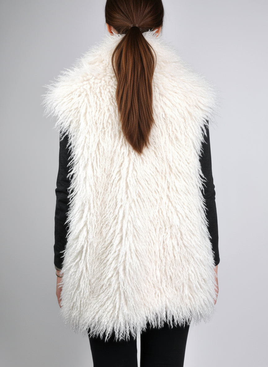 GILET SANS MANCHES EN FAUSSE FOURRURE MOUTON