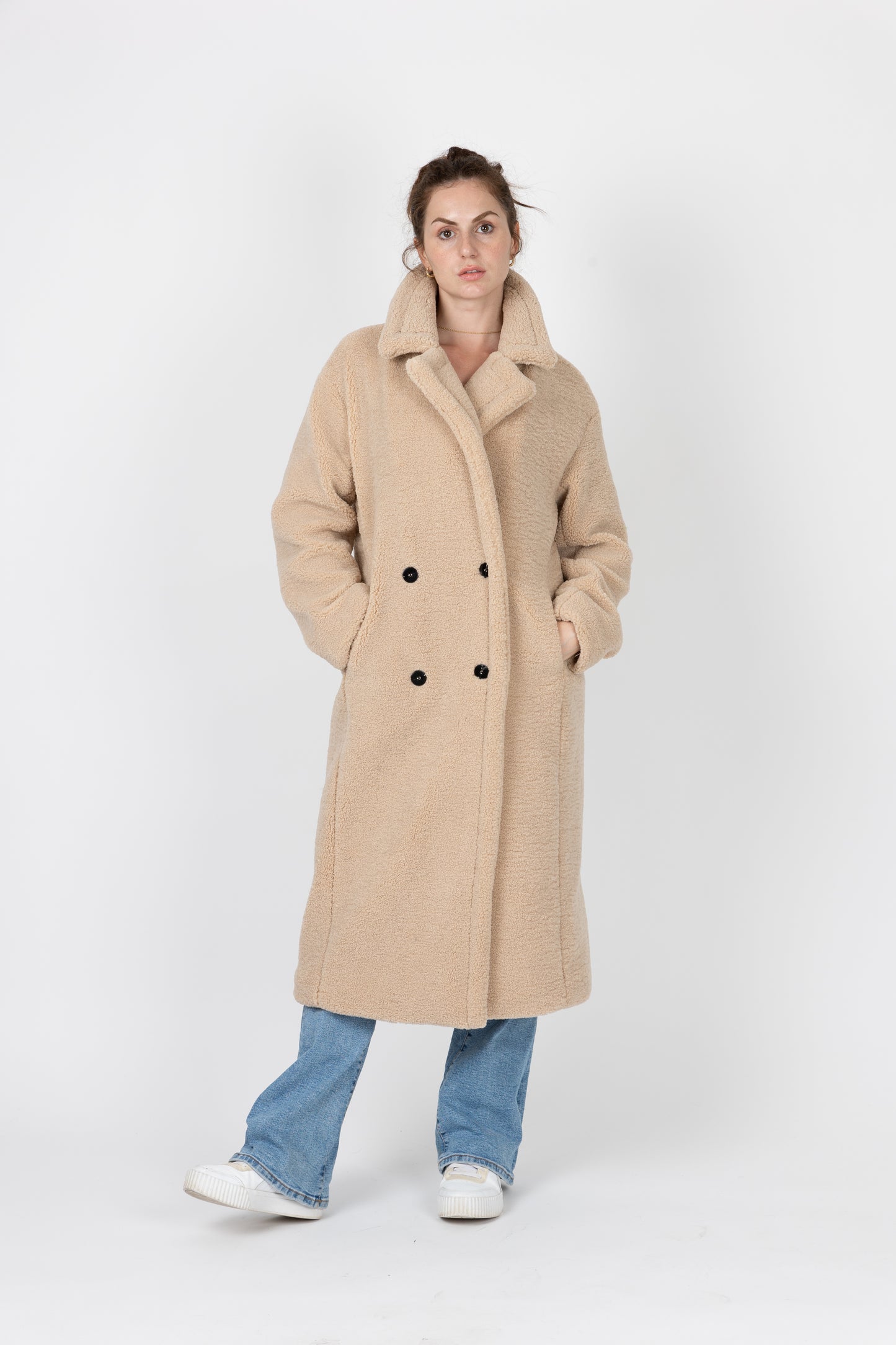 MANTEAU LONG EN FAUSSE FOURRURE MOUTON