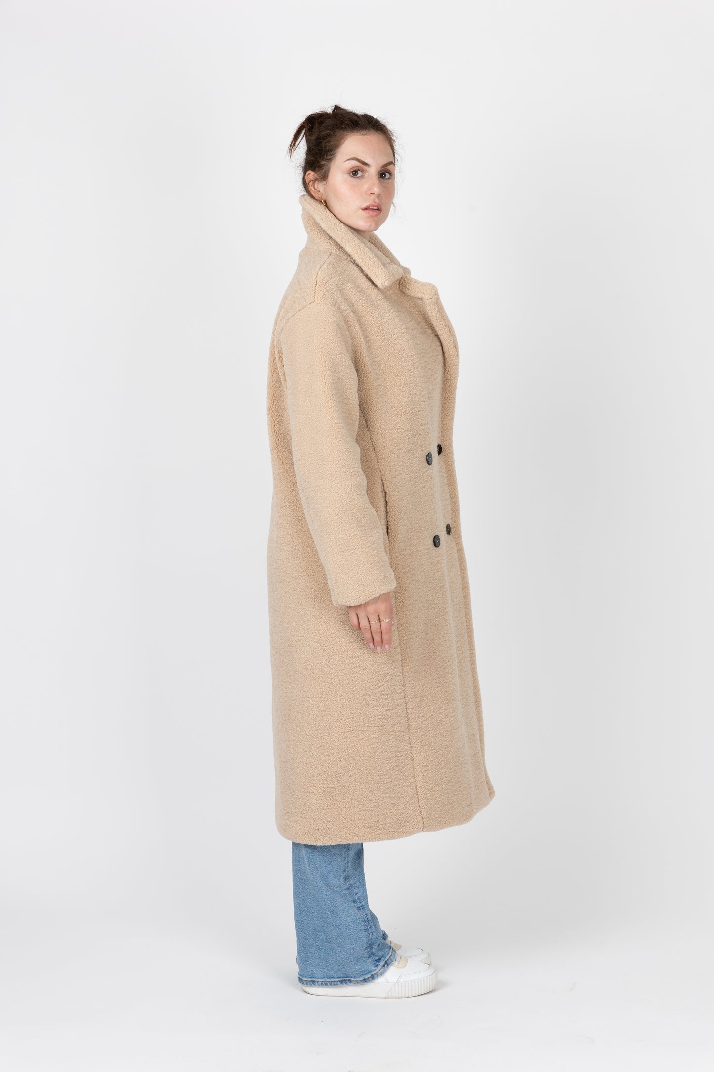 MANTEAU LONG EN FAUSSE FOURRURE MOUTON