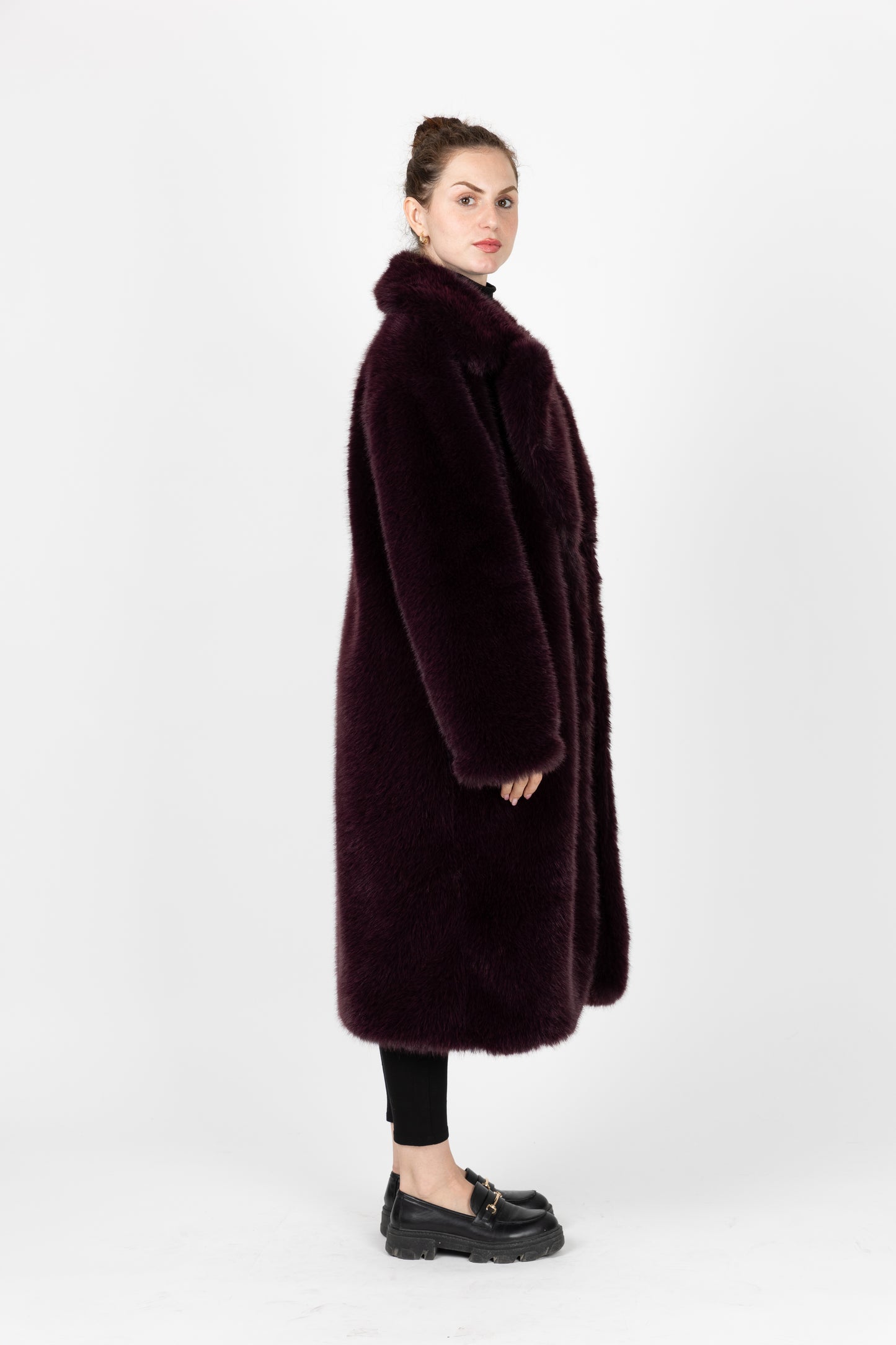MANTEAU LONG EN FAUSSE FOURRURE