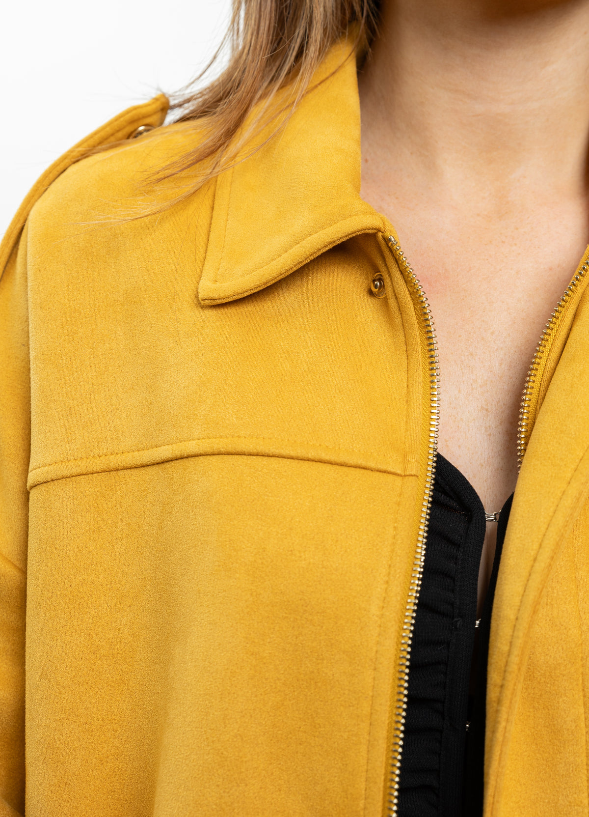 OVERSIZED SUEDE-EFFECT BOMBER JACKET