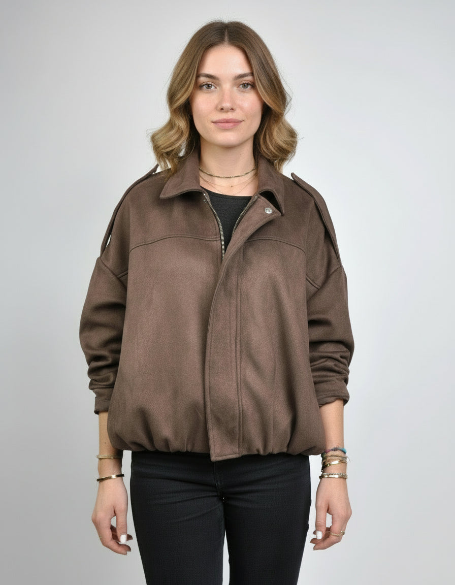VESTE COURTE EFFET DAIM