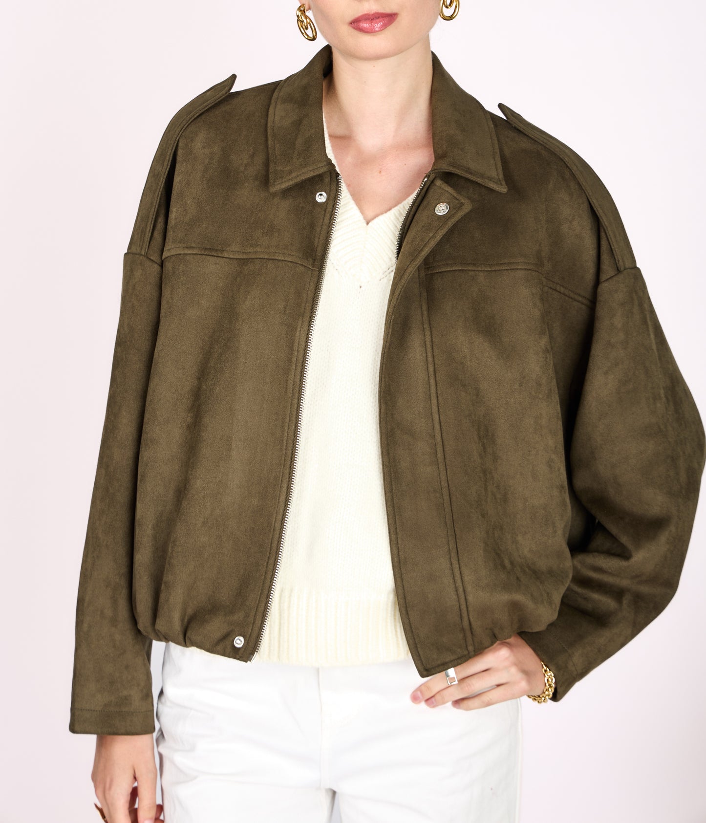 BLOUSON EFFET DAIM