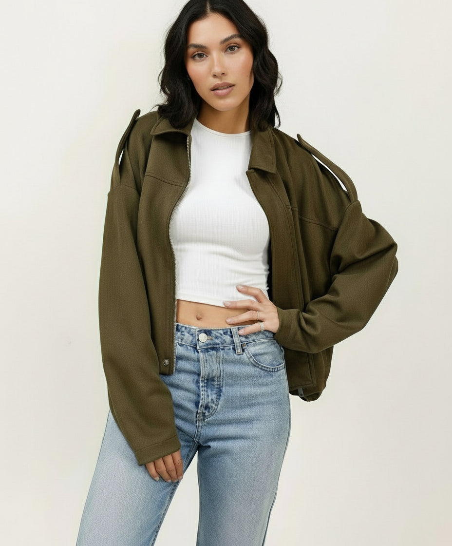 VESTE COURTE EFFET DAIM