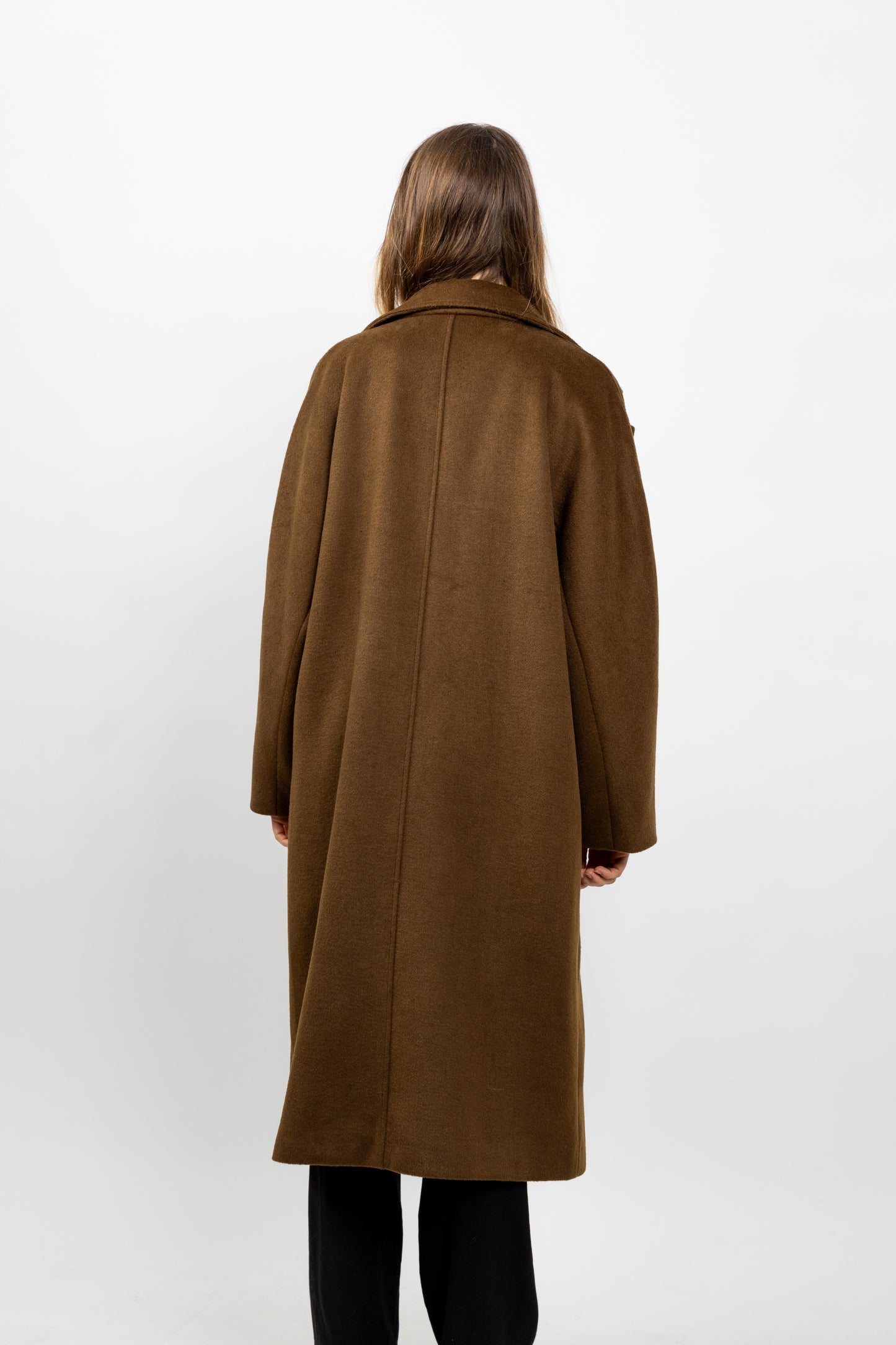 MANTEAU LONG EN LAINE MÉLANGÉE
