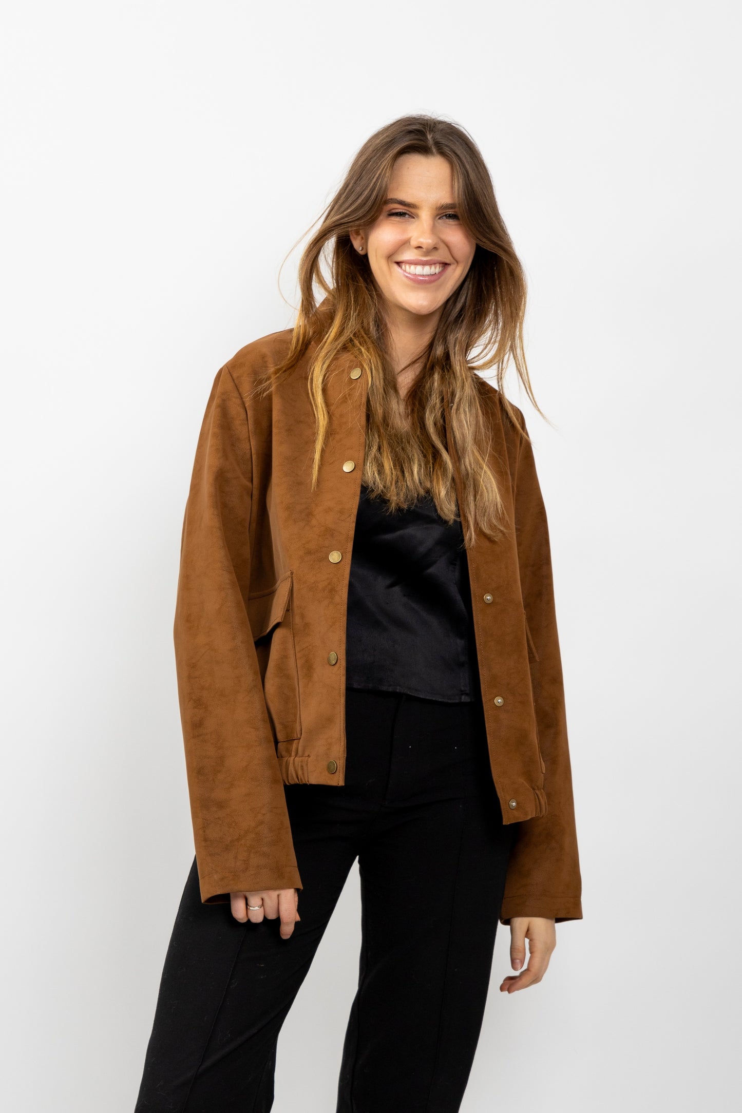 VESTE BLOUSON EFFET DAIM IMPERMÉABLE
