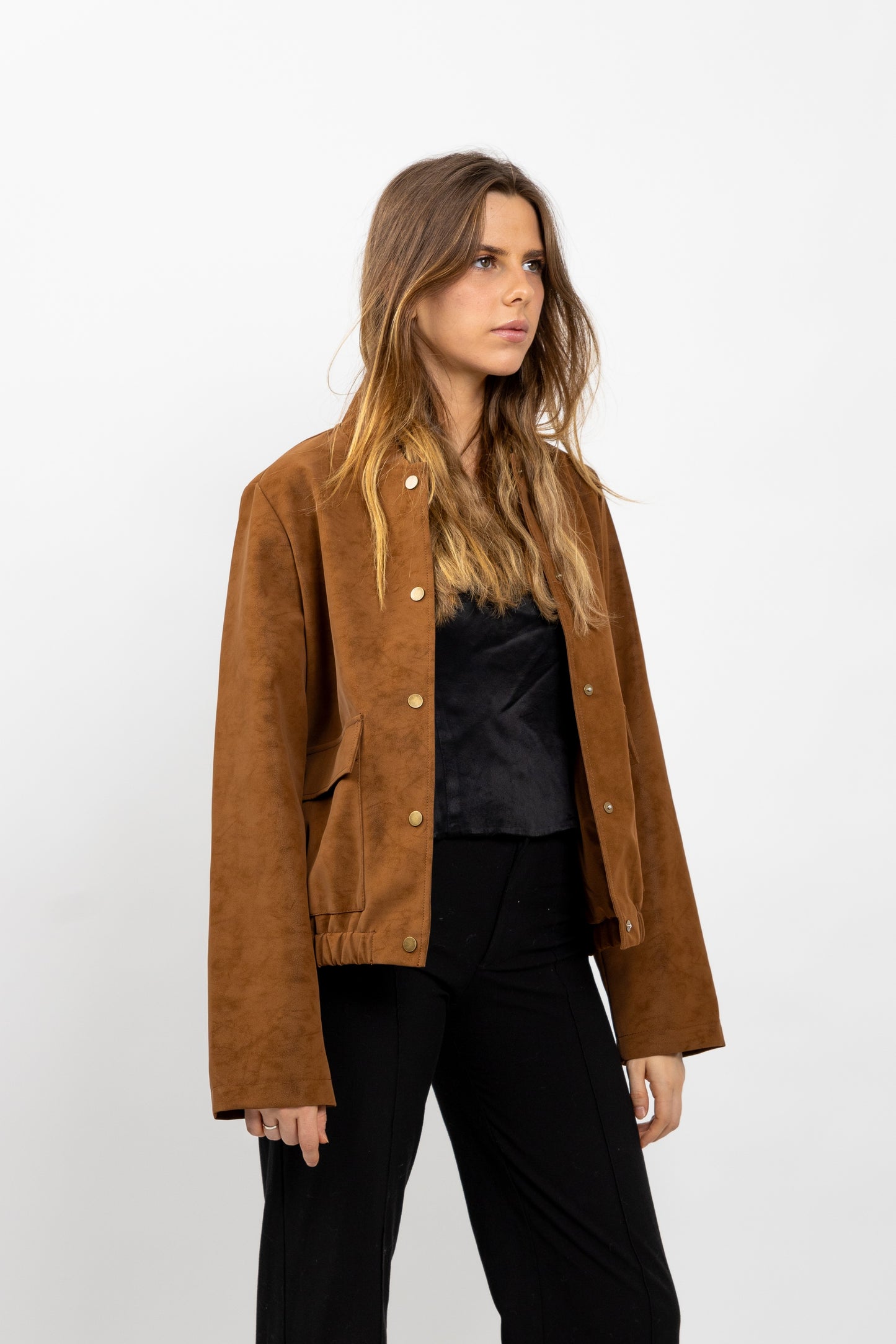 VESTE BLOUSON EFFET DAIM IMPERMÉABLE