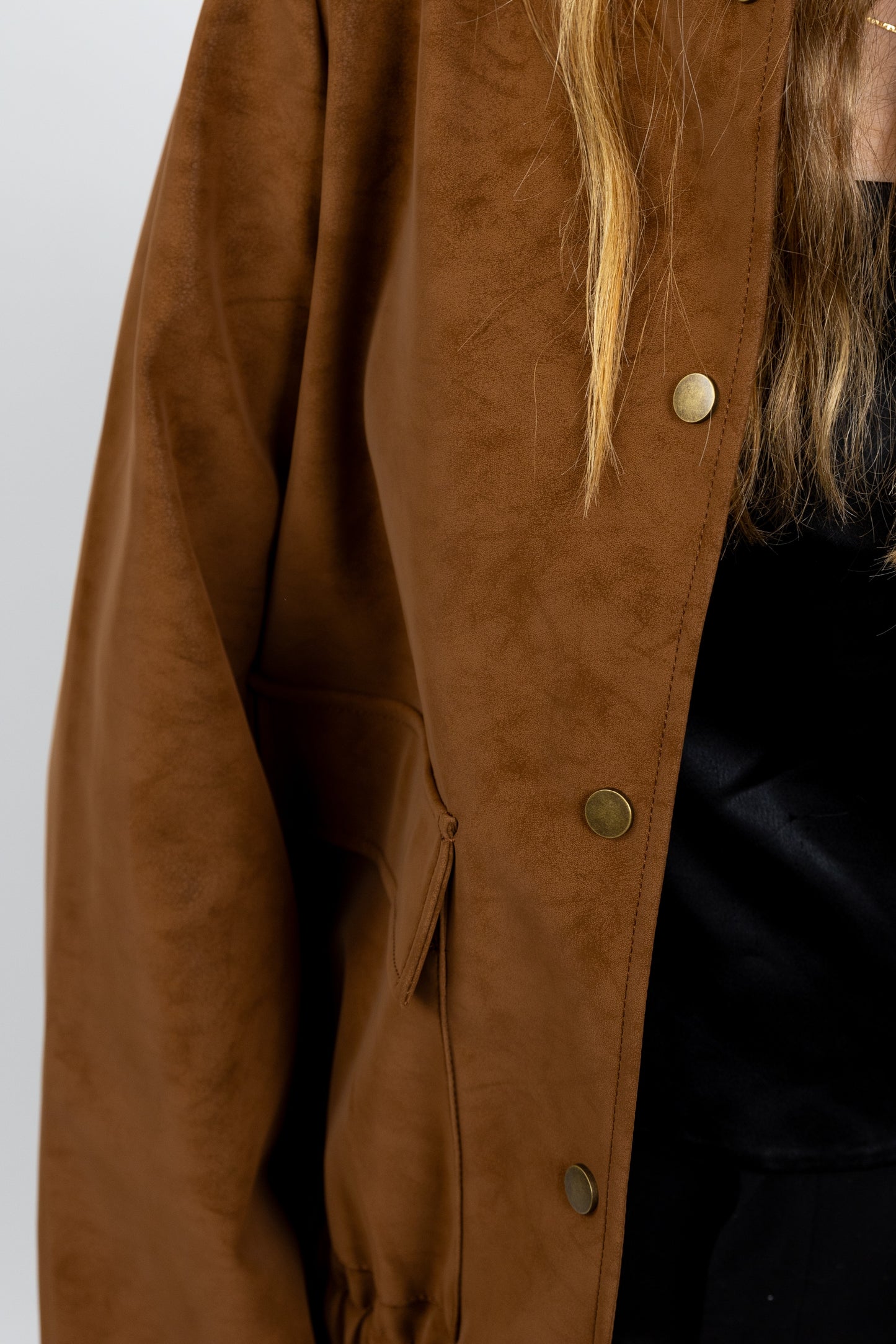VESTE BLOUSON EFFET DAIM IMPERMÉABLE