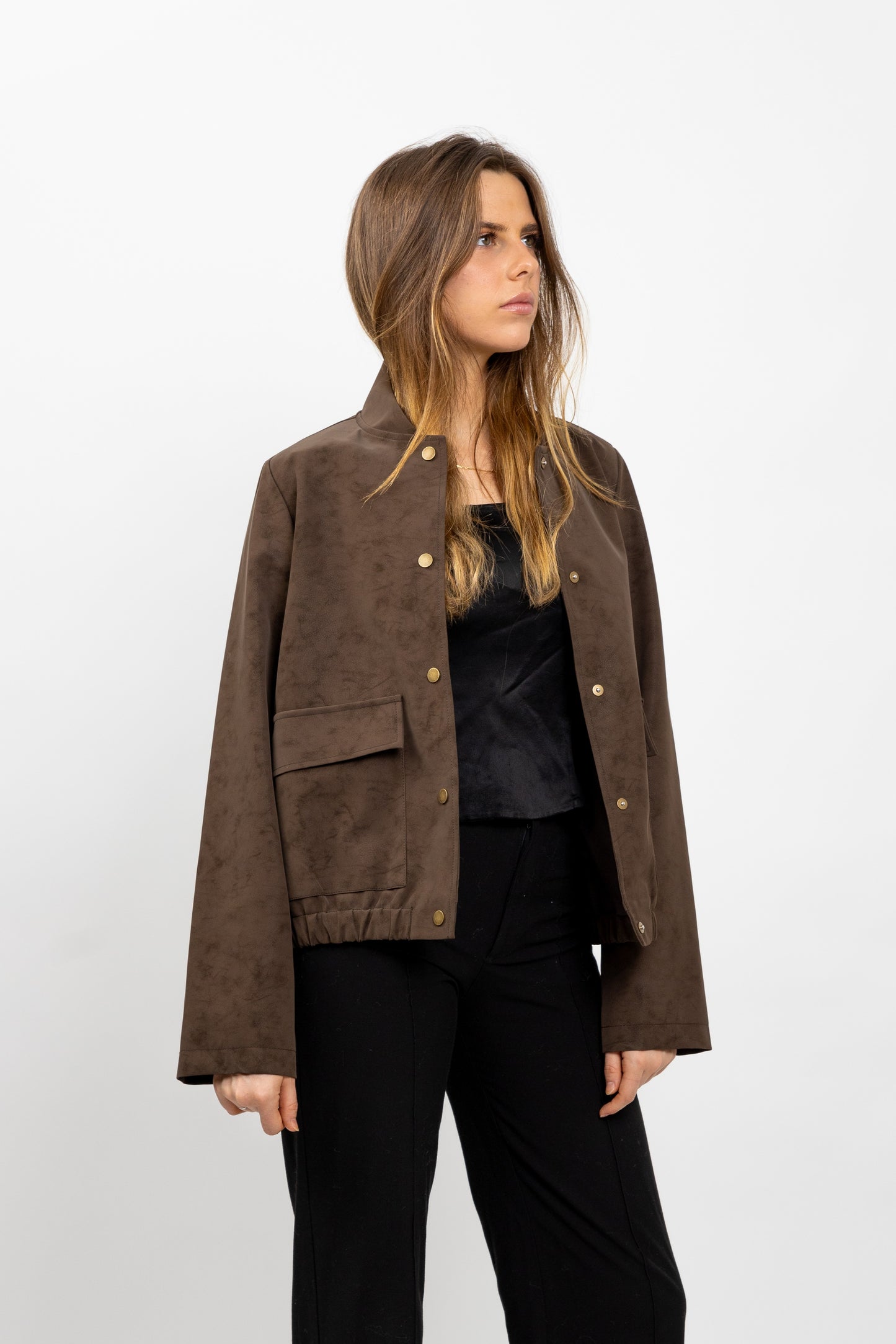 VESTE BLOUSON EFFET DAIM IMPERMÉABLE
