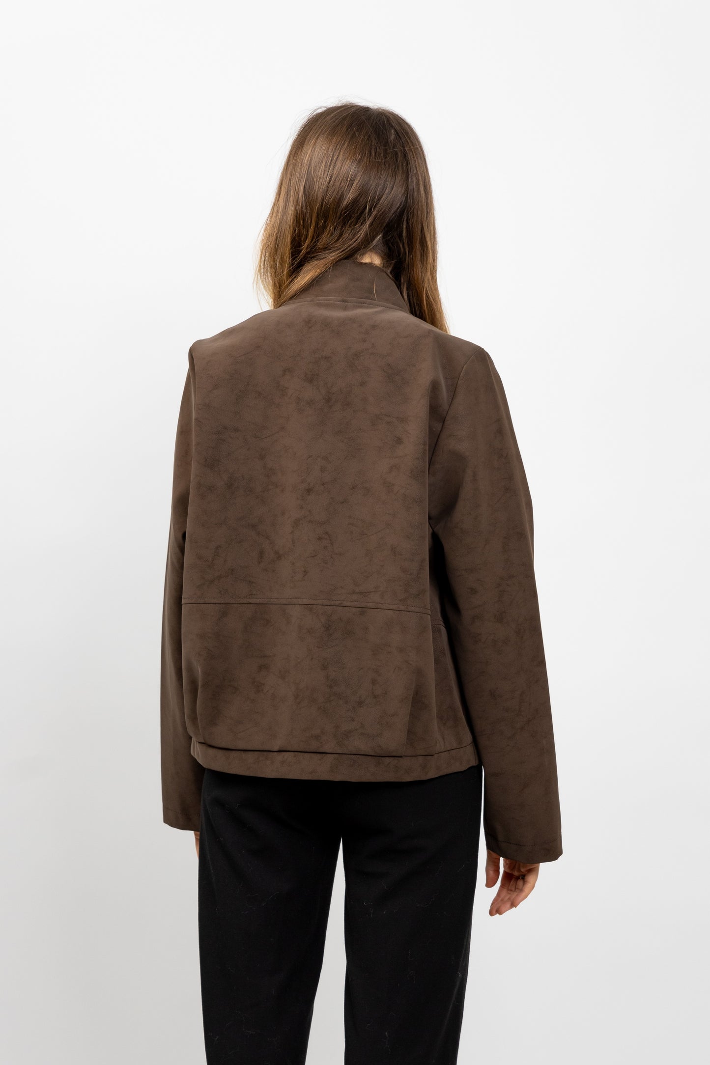 VESTE BLOUSON EFFET DAIM IMPERMÉABLE