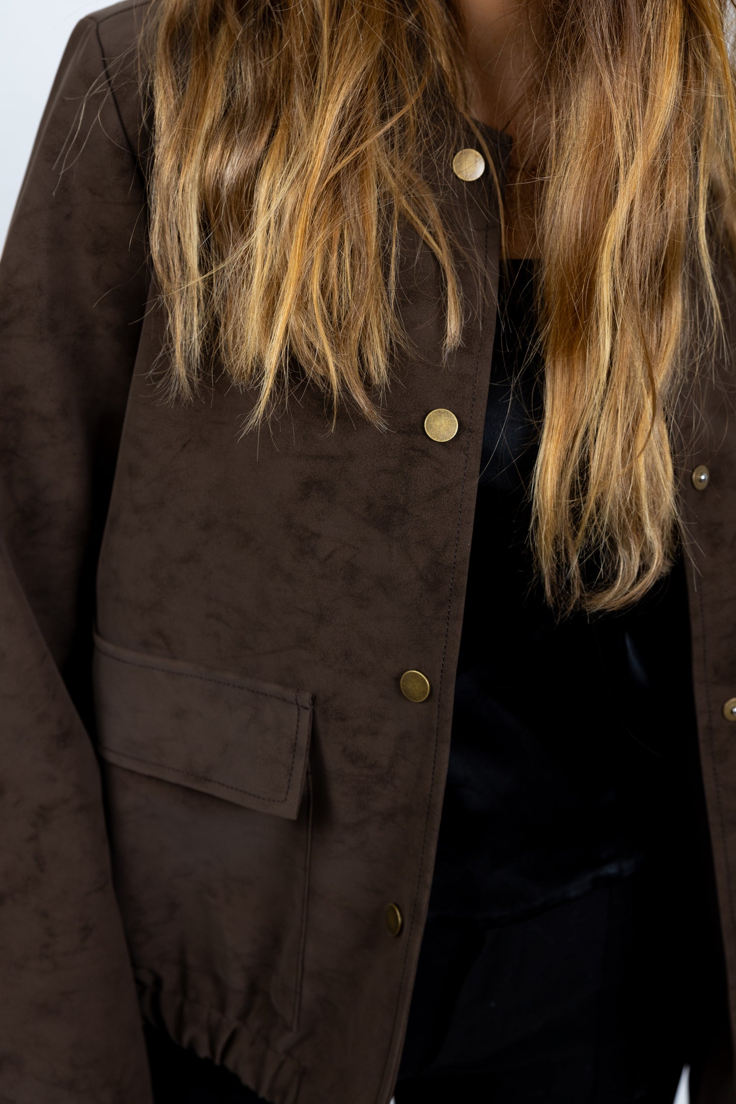 VESTE BLOUSON EFFET DAIM IMPERMÉABLE
