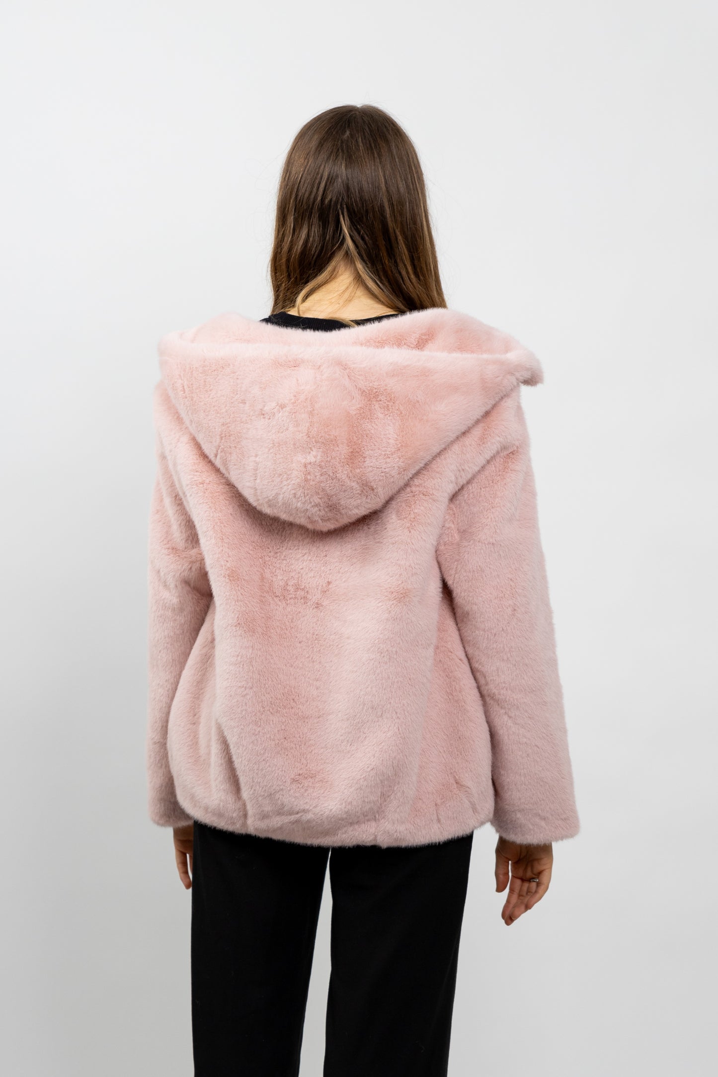 BLOUSON À CAPUCHE EN FAUSSE FOURRURE