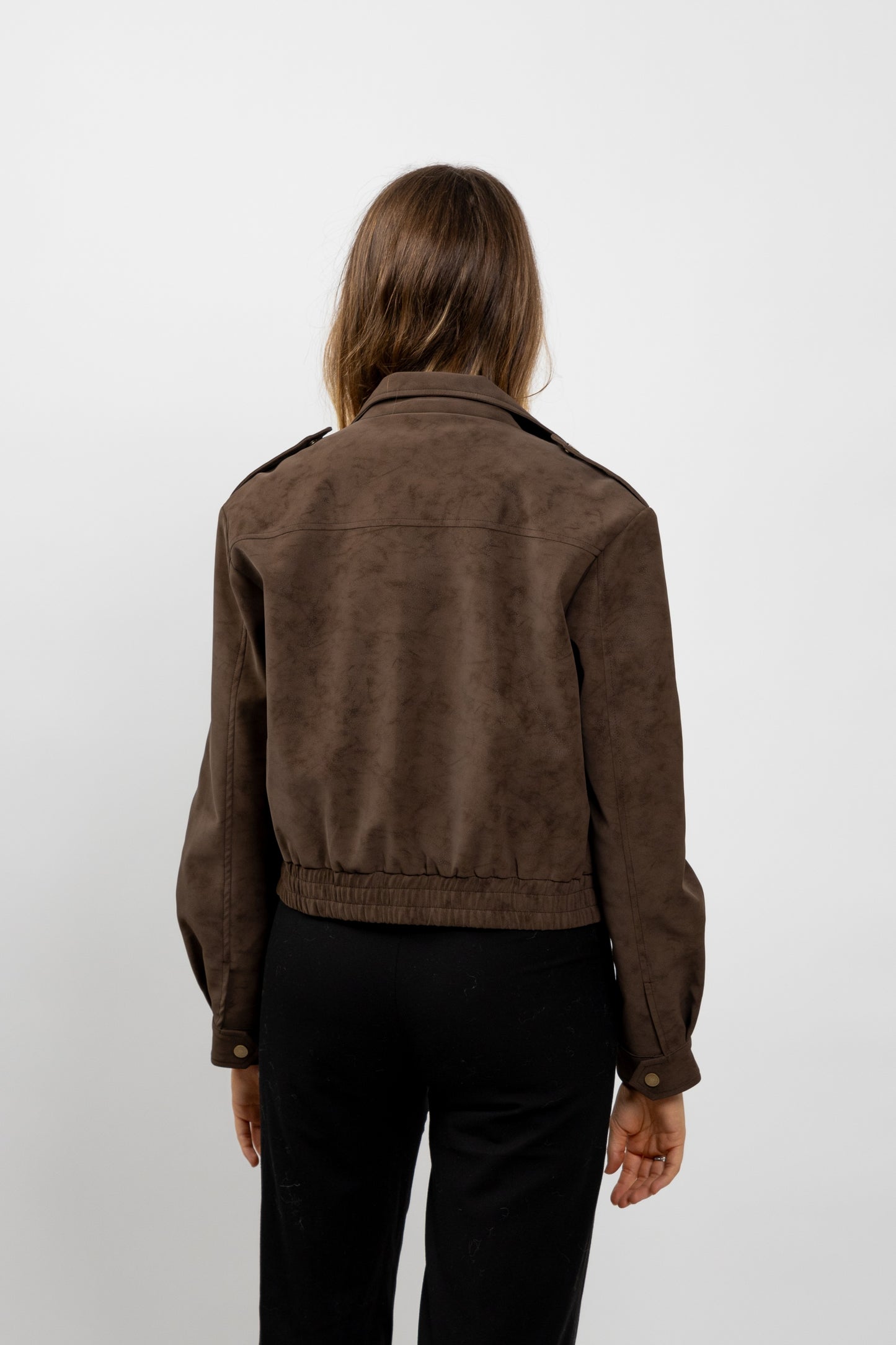 BLOUSON COURT EFFET DAIM IMPERMÉABLE
