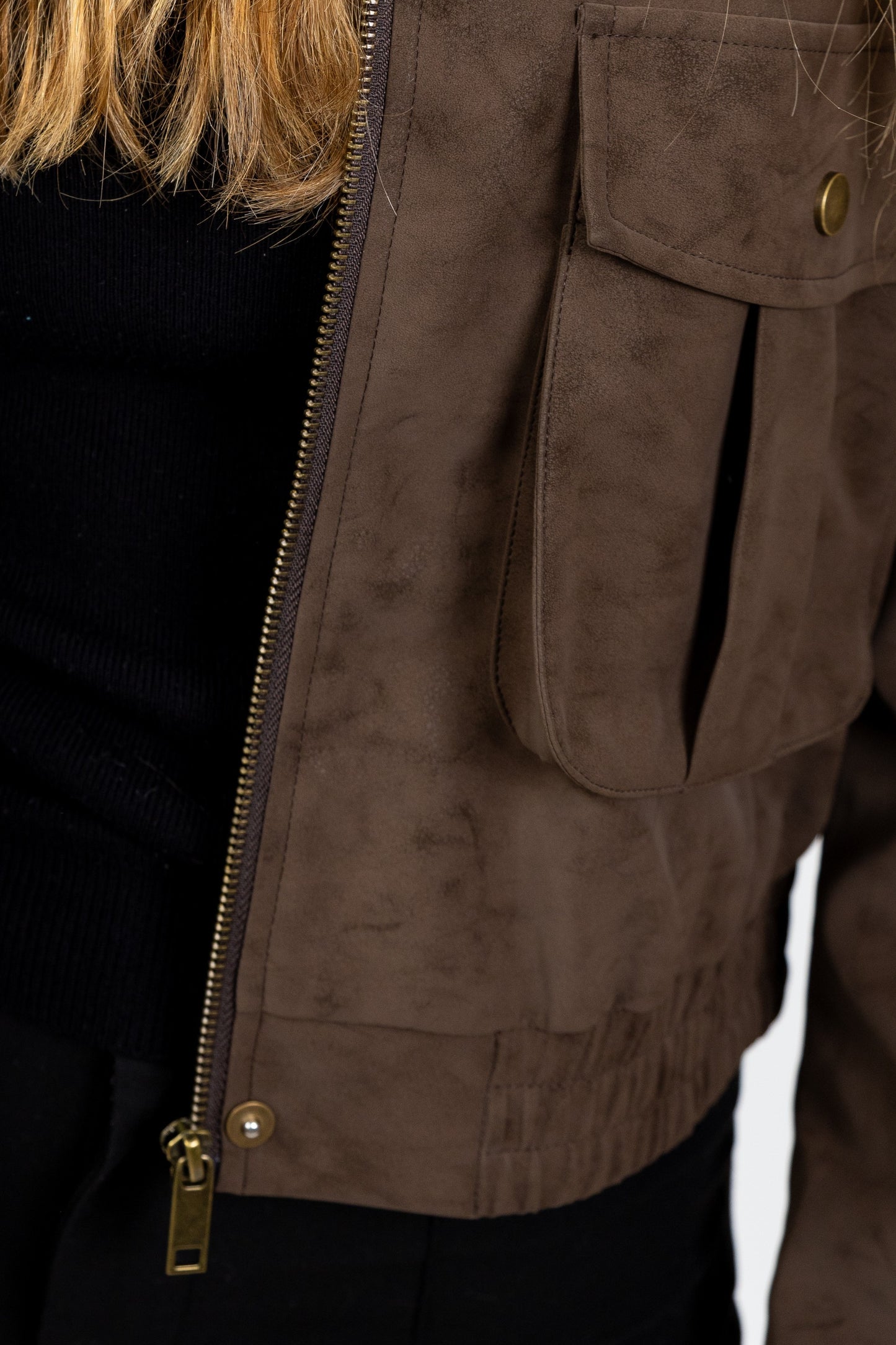 BLOUSON COURT EFFET DAIM IMPERMÉABLE