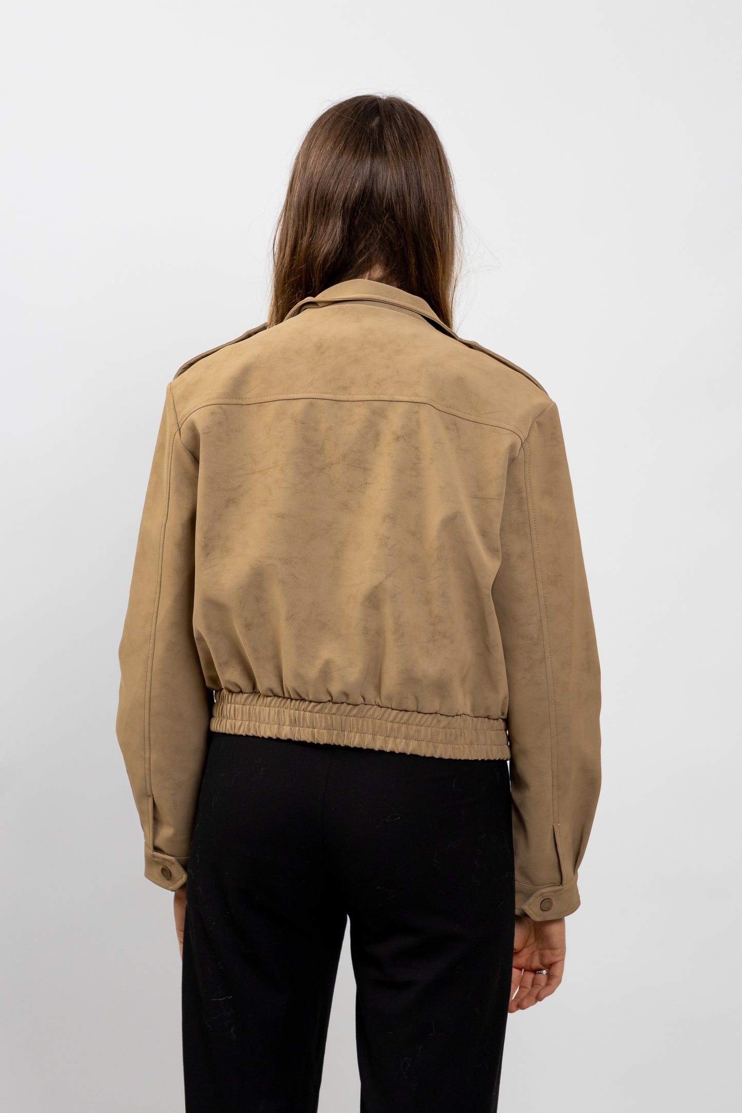 BLOUSON COURT EFFET DAIM IMPERMÉABLE