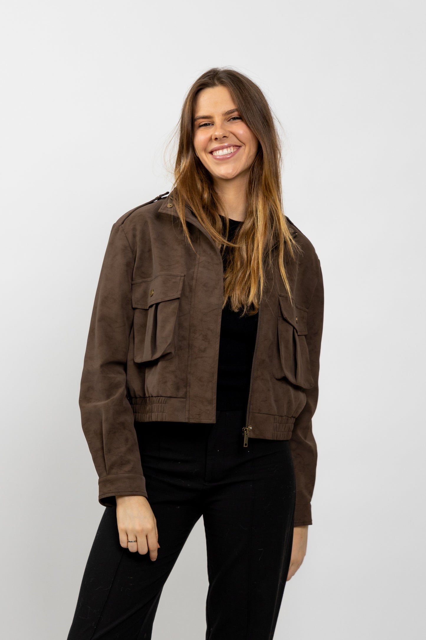 BLOUSON COURT EFFET DAIM IMPERMÉABLE