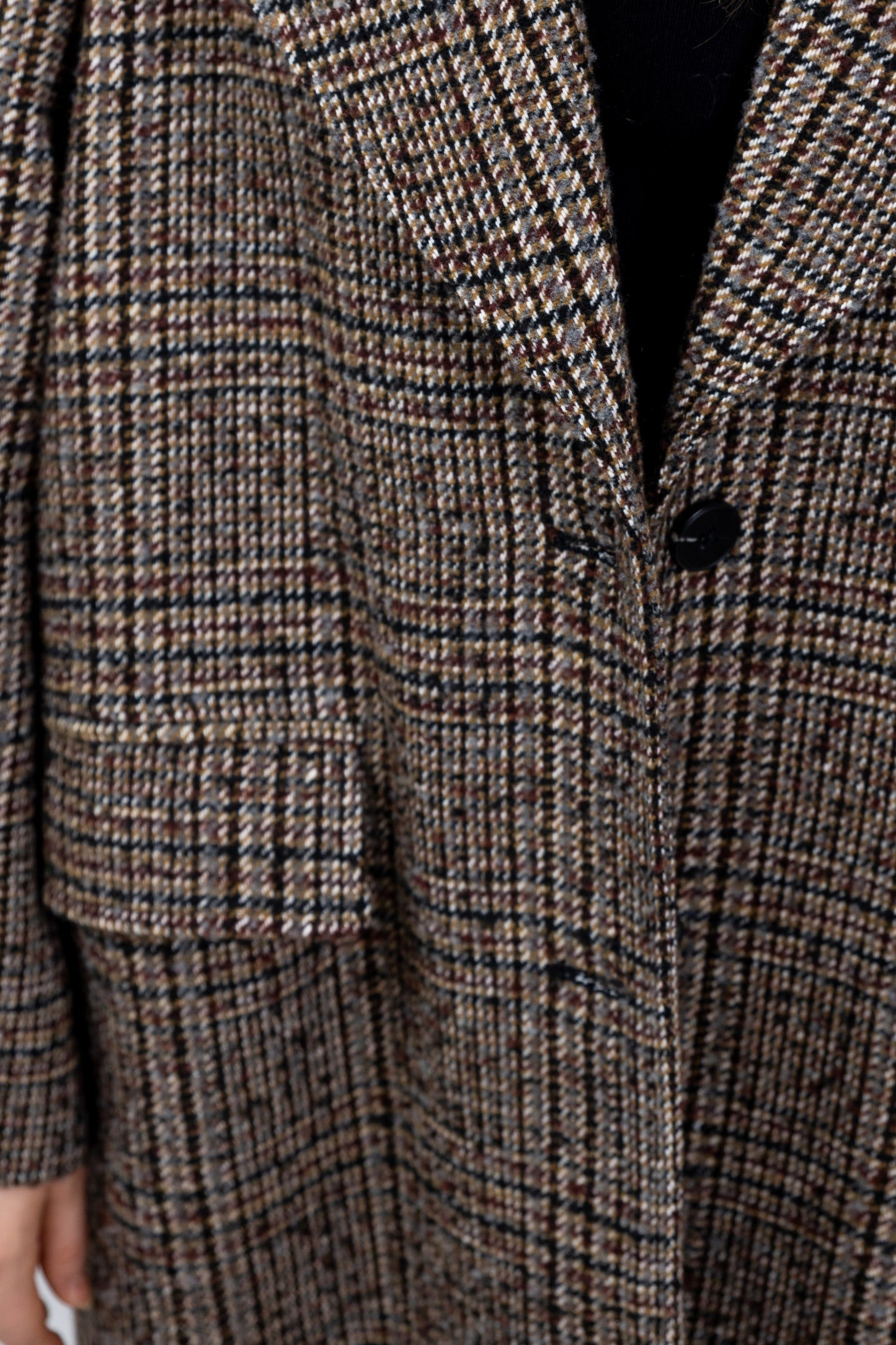 MANTEAU LONG EN LAINE À CARREAUX