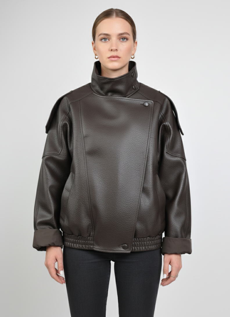 Chaqueta de motociclista de piel sintética