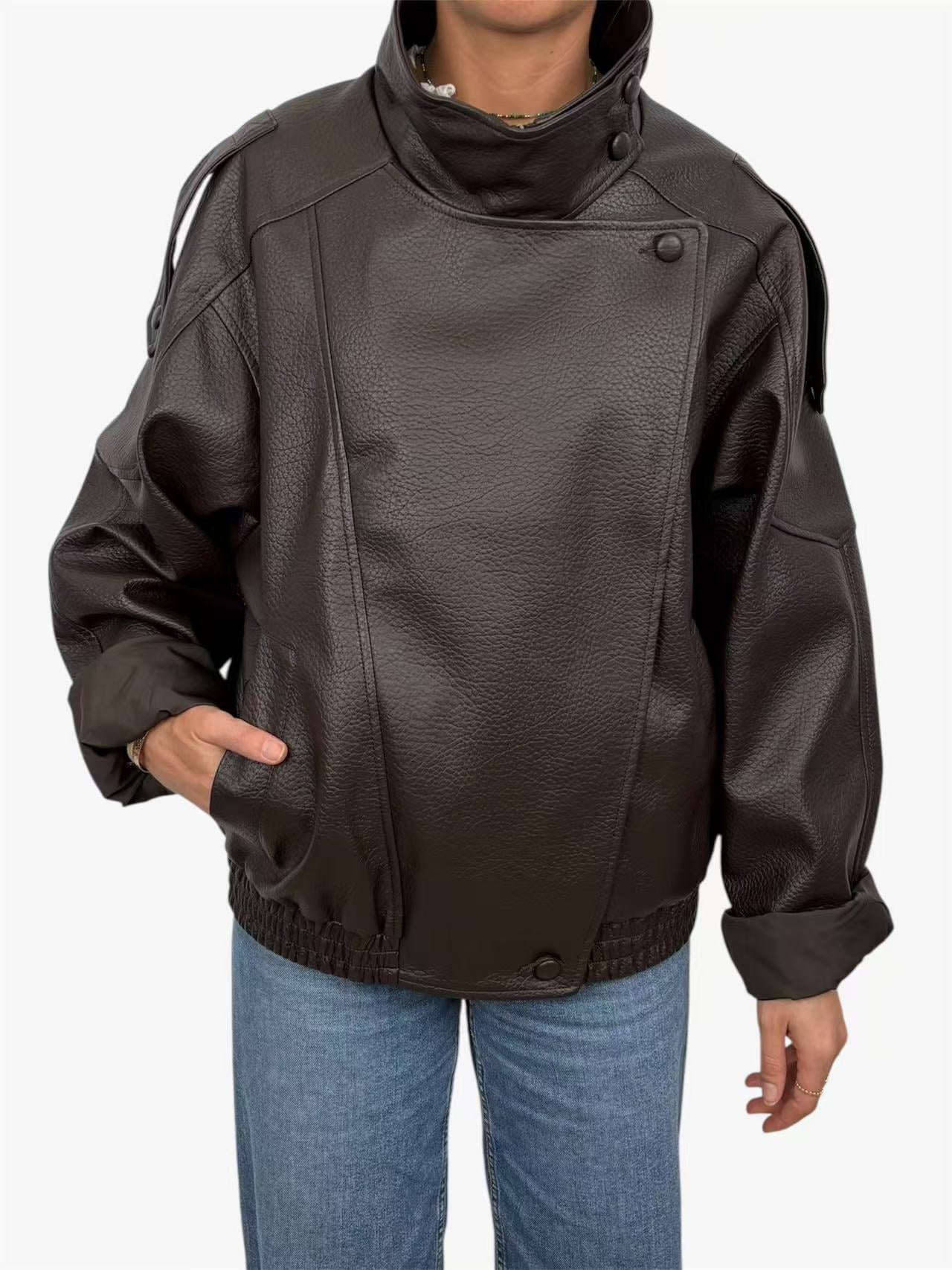 BLOUSON MOTARD EN SIMILICUIR