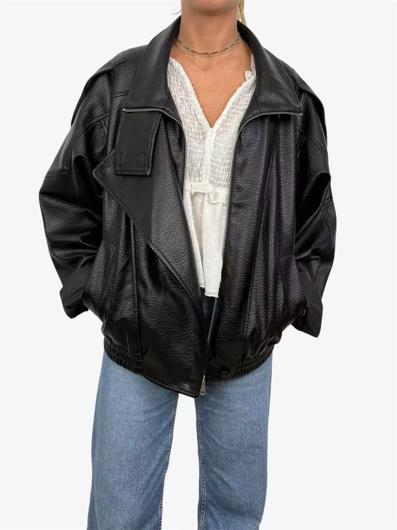 BLOUSON MOTARD EN SIMILICUIR