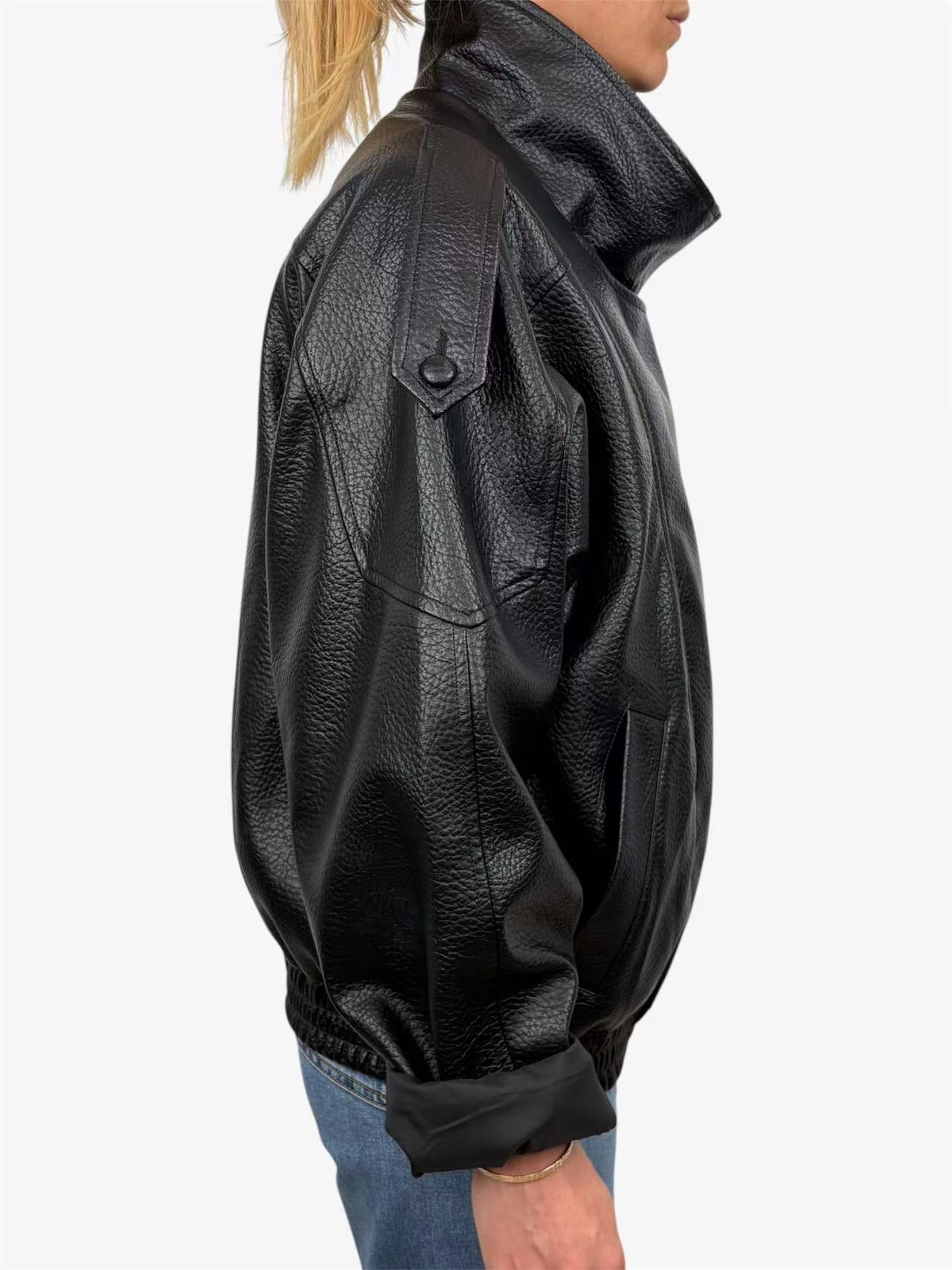 BLOUSON MOTARD EN SIMILICUIR