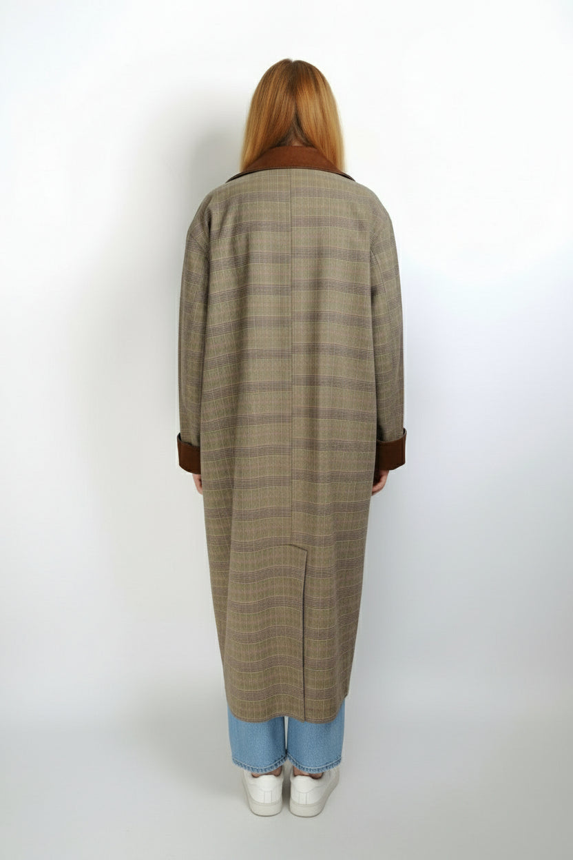 REVERSIBLE CHECKED TRENCH COAT