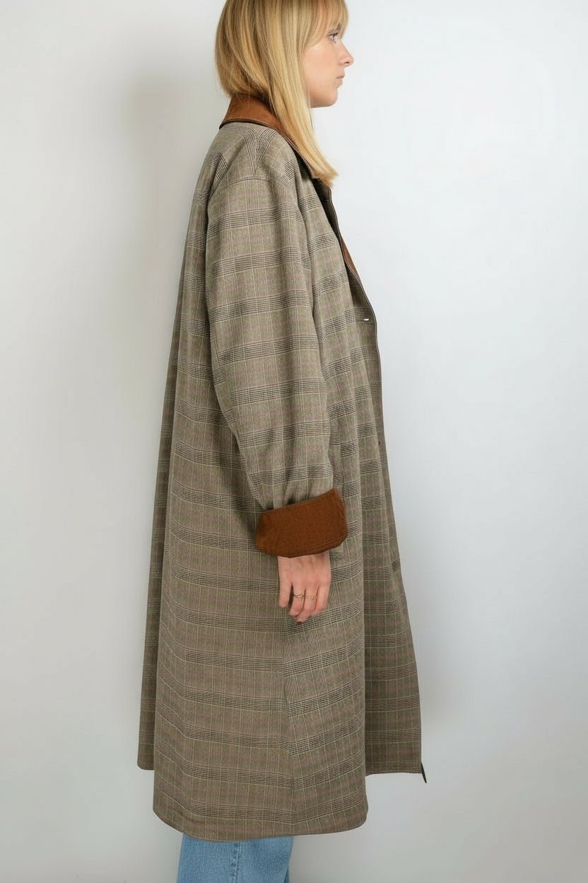 TRENCH REVERSIBLE À CARREAUX