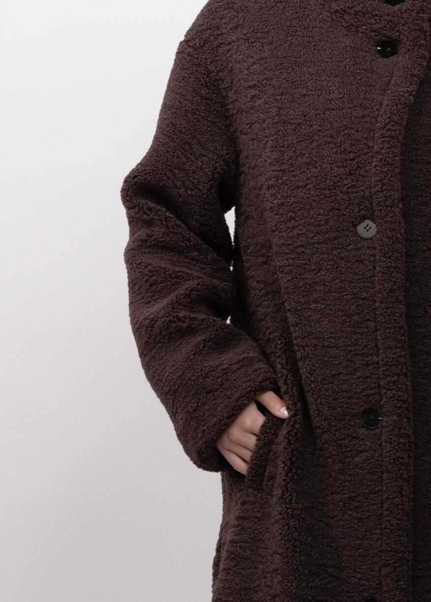 LONG FAUX SHEARLING COAT