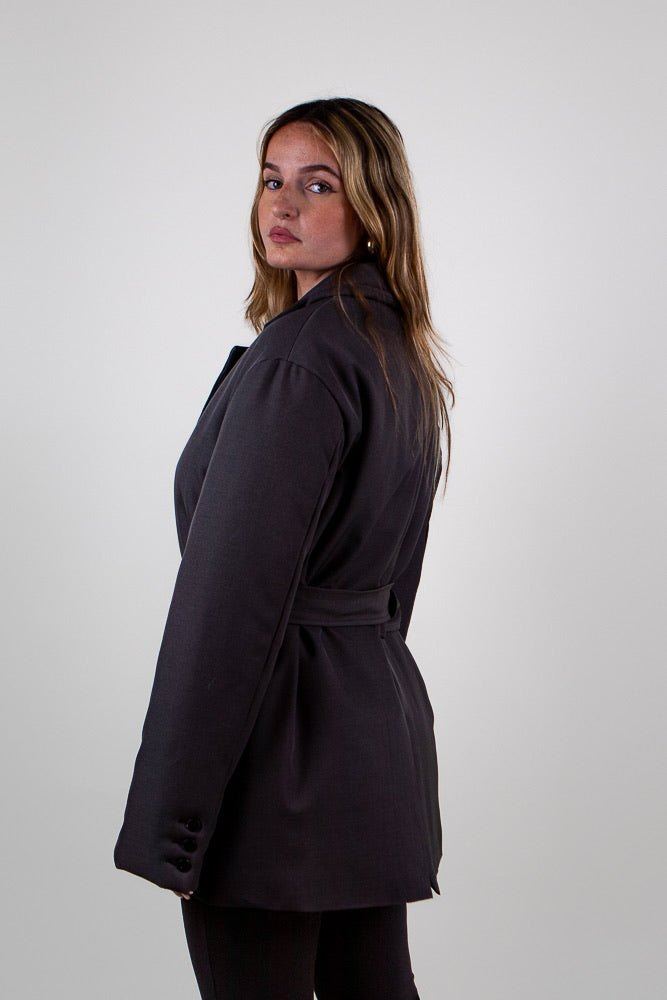 BLAZER MI-LONG Á CEINTURE