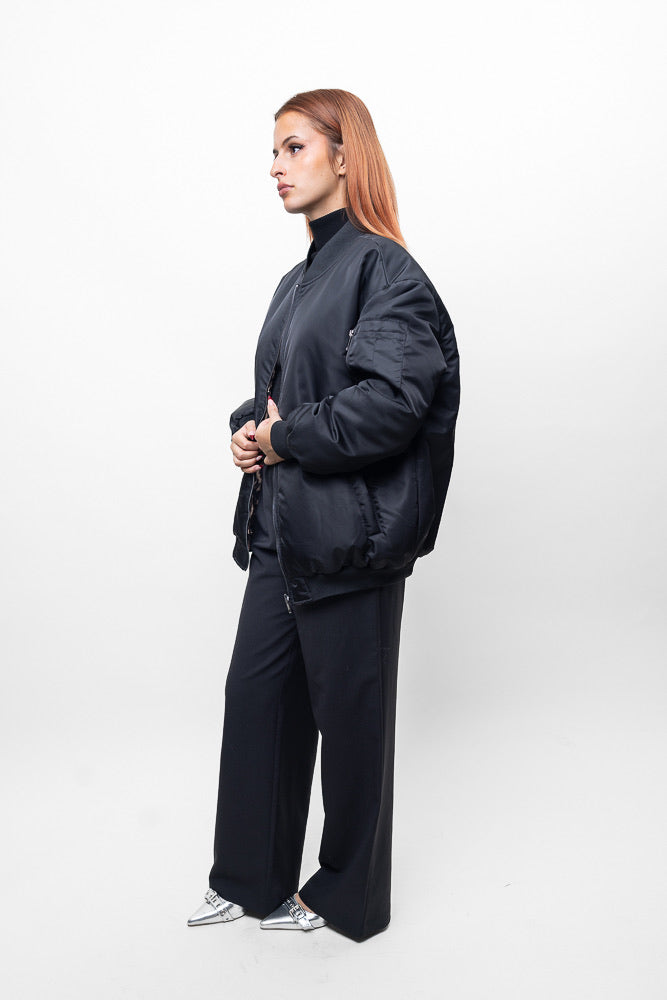 REVERSIBLE BOMBER WITH LEOPARD INTERIOR