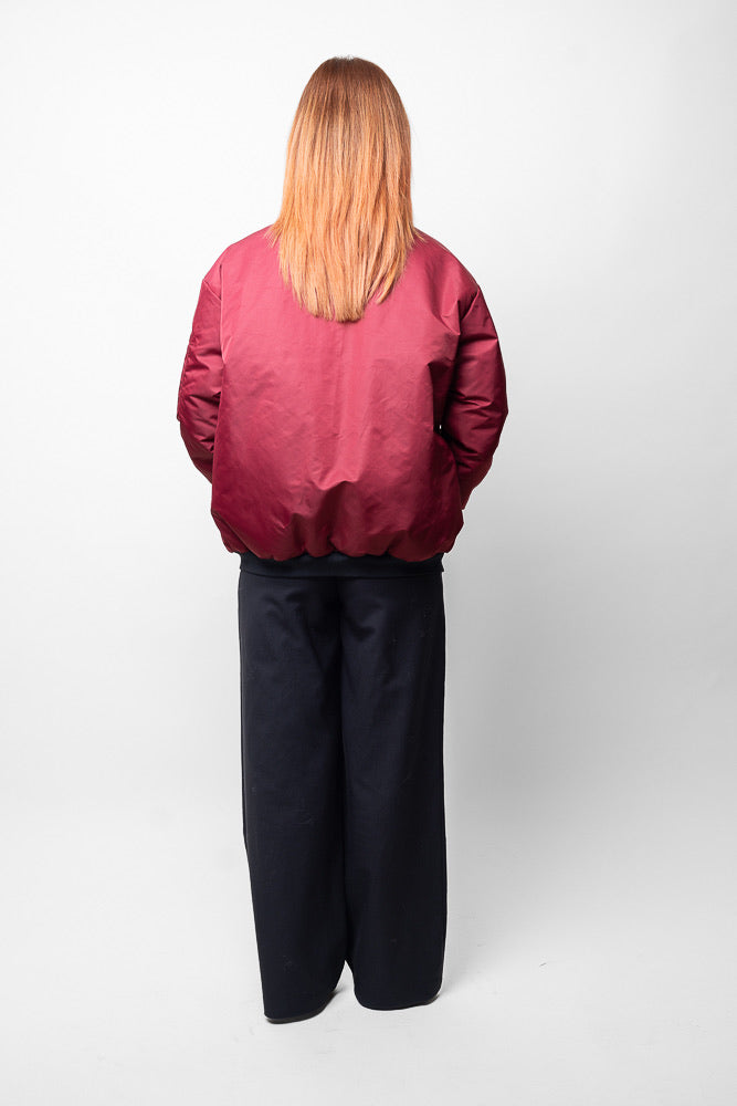 REVERSIBLE BOMBER WITH LEOPARD INTERIOR