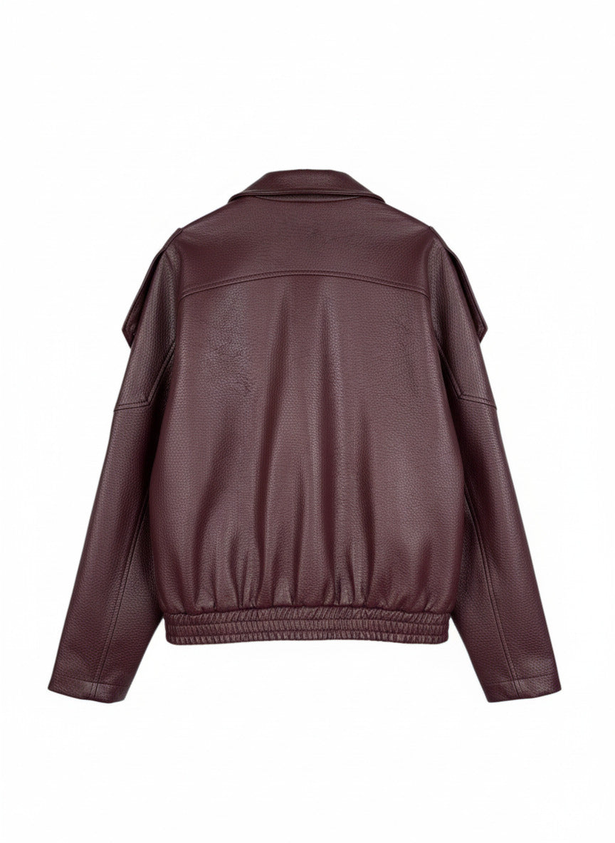 Chaqueta de motociclista de piel sintética