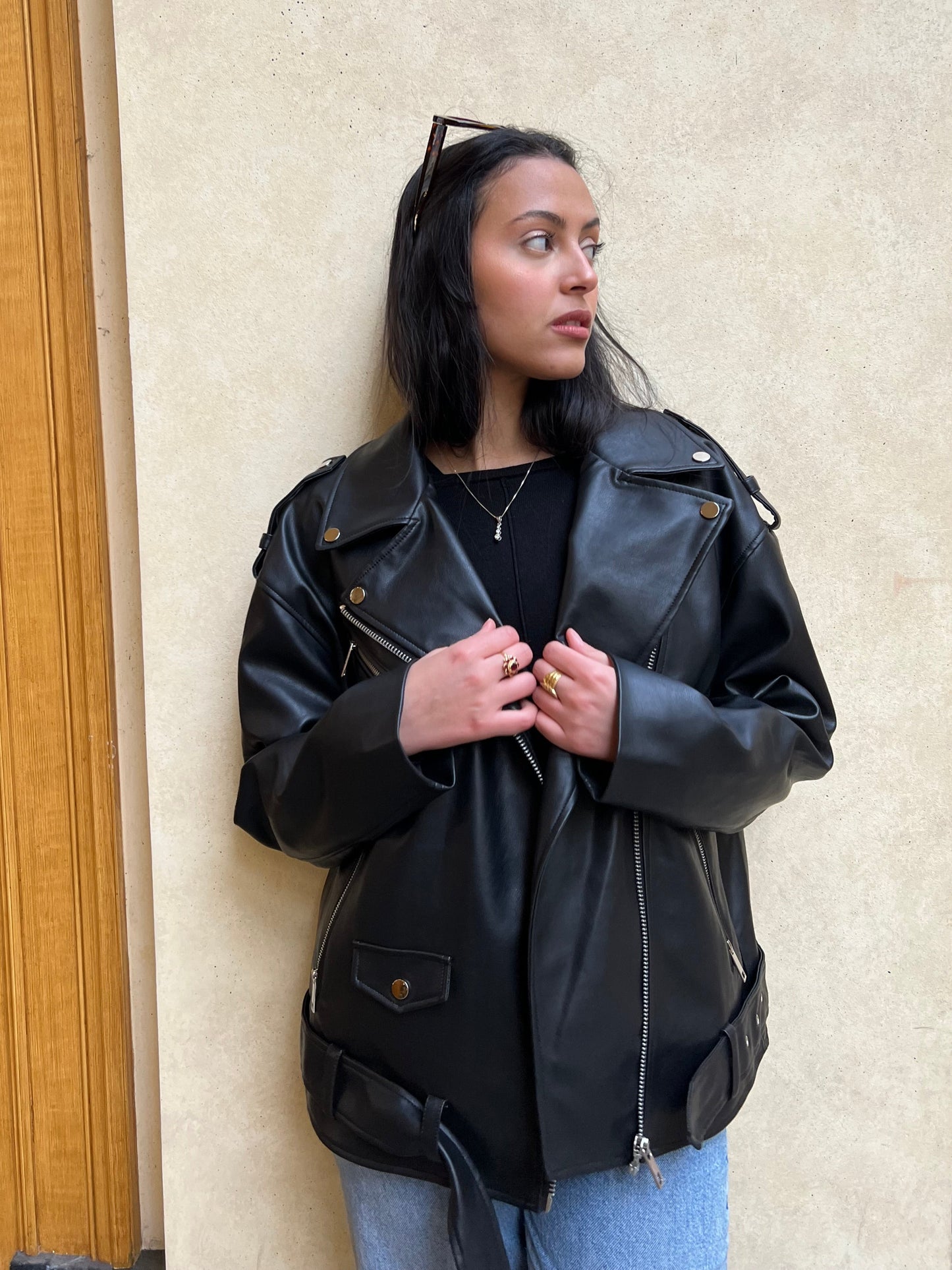 PERFECTO OVERSIZE EN SIMILI CUIR