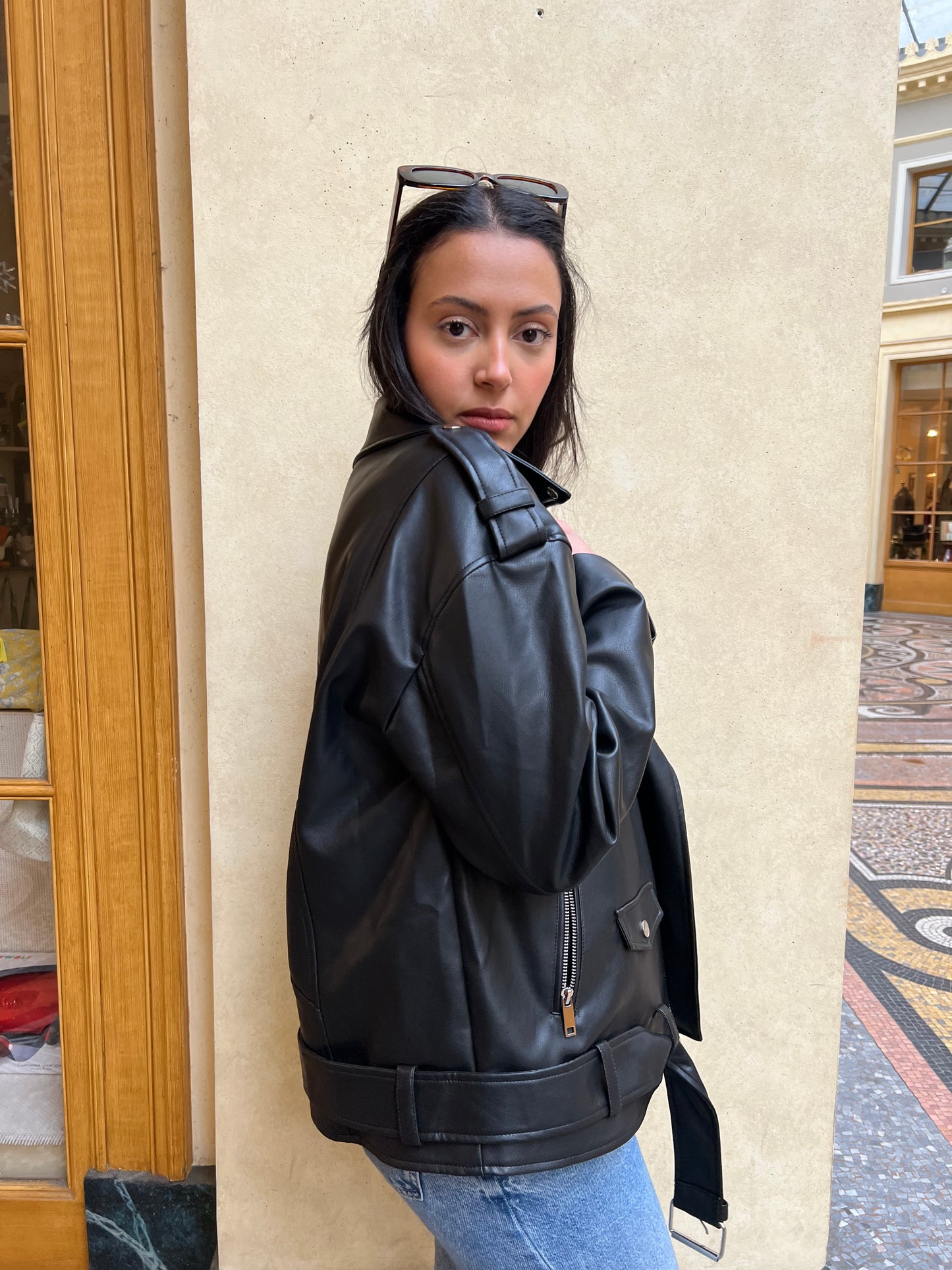 PERFECTO OVERSIZE EN SIMILI CUIR