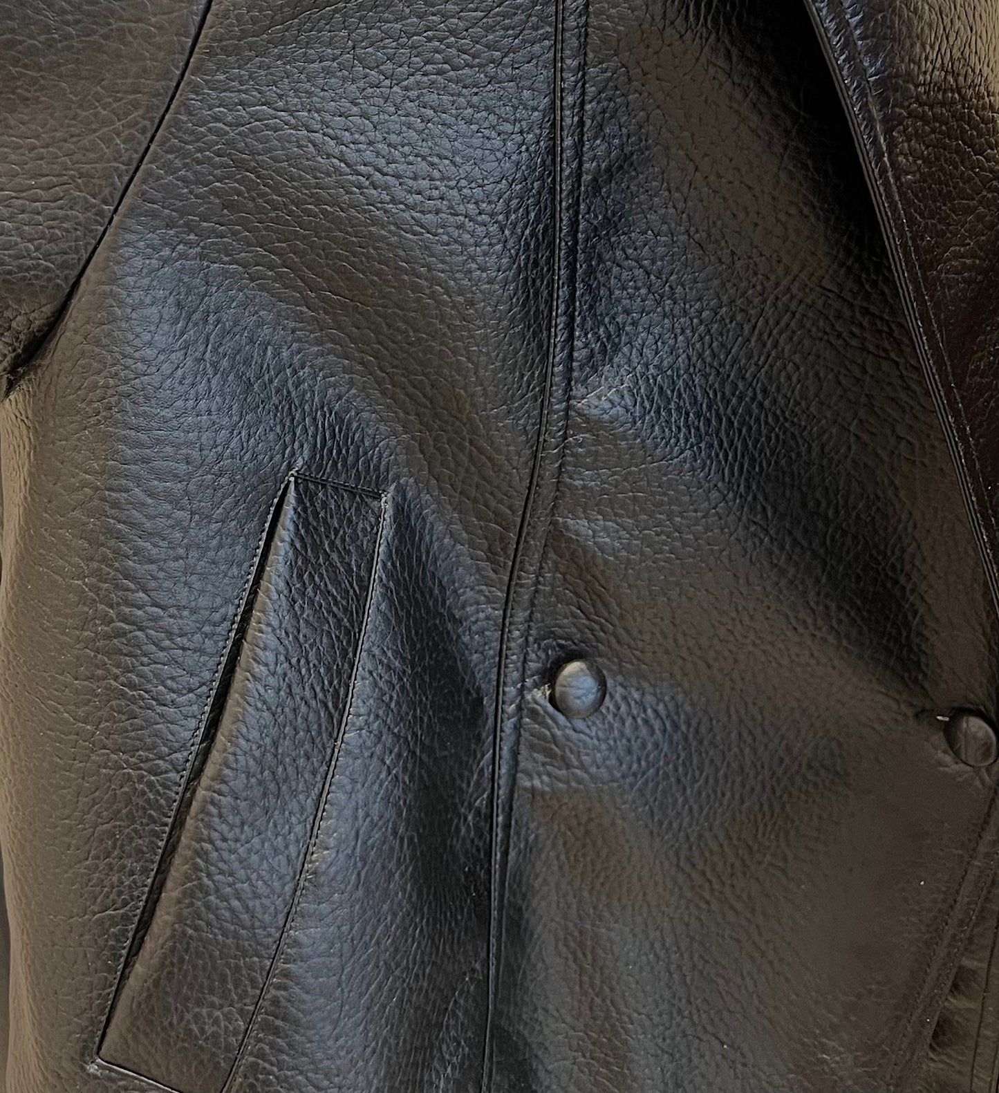 OVERSIZED GRAINED FAUX LEATHER JACKET