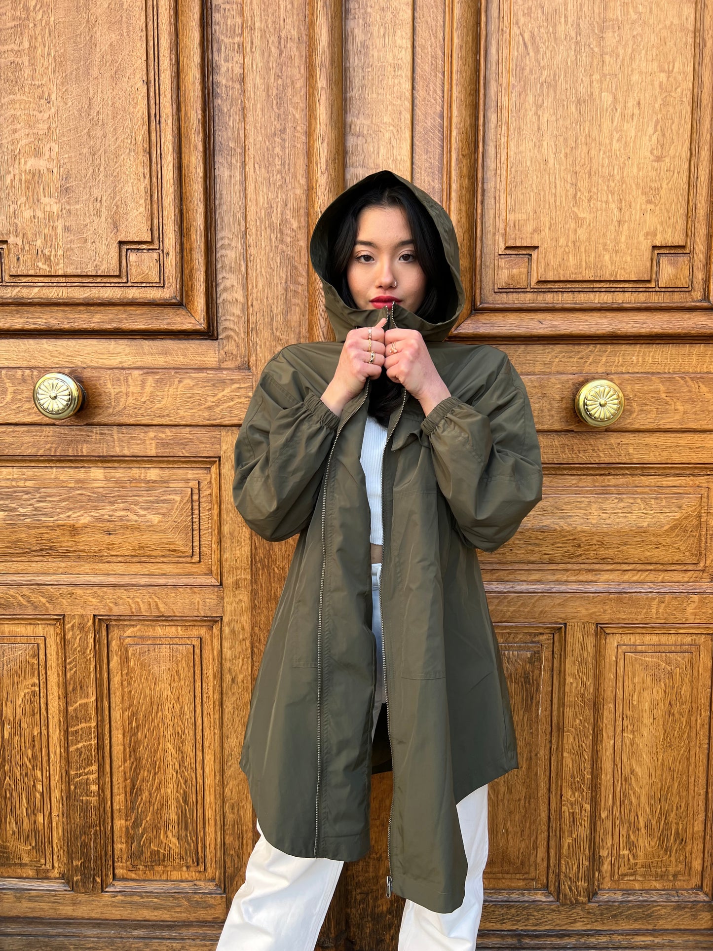 Long hooded parka