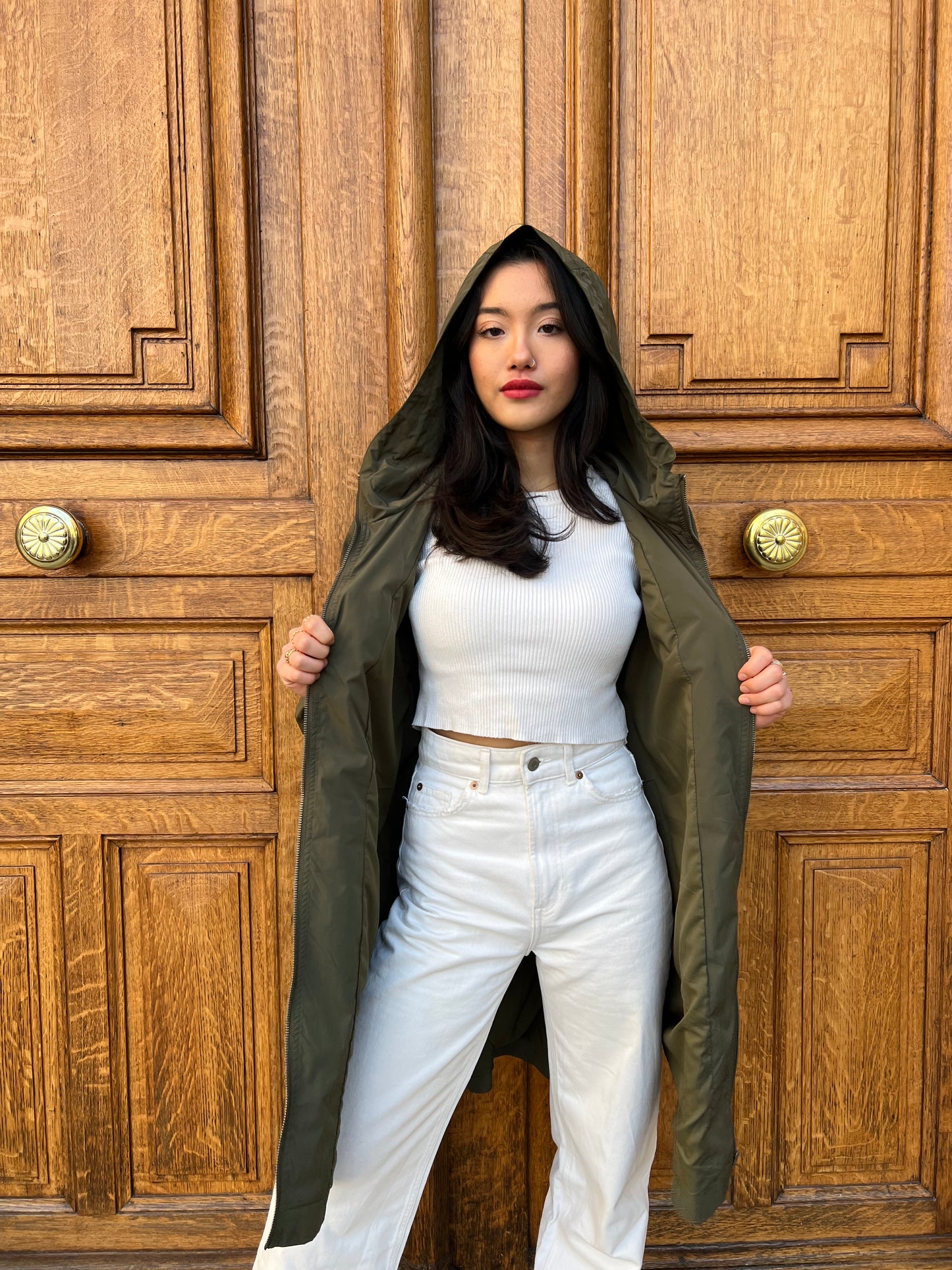 Long hooded parka