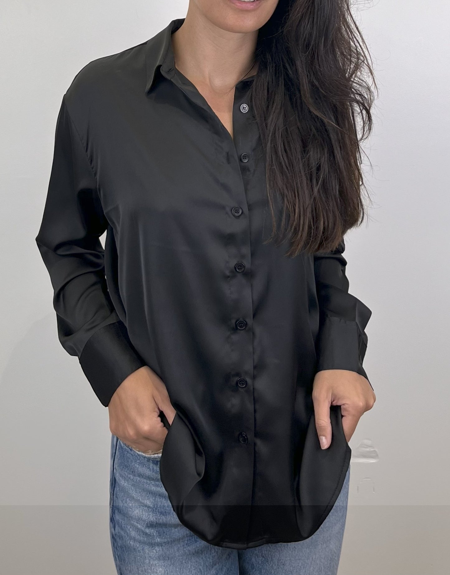 LONG SLEEVE SATIN BLOUSE