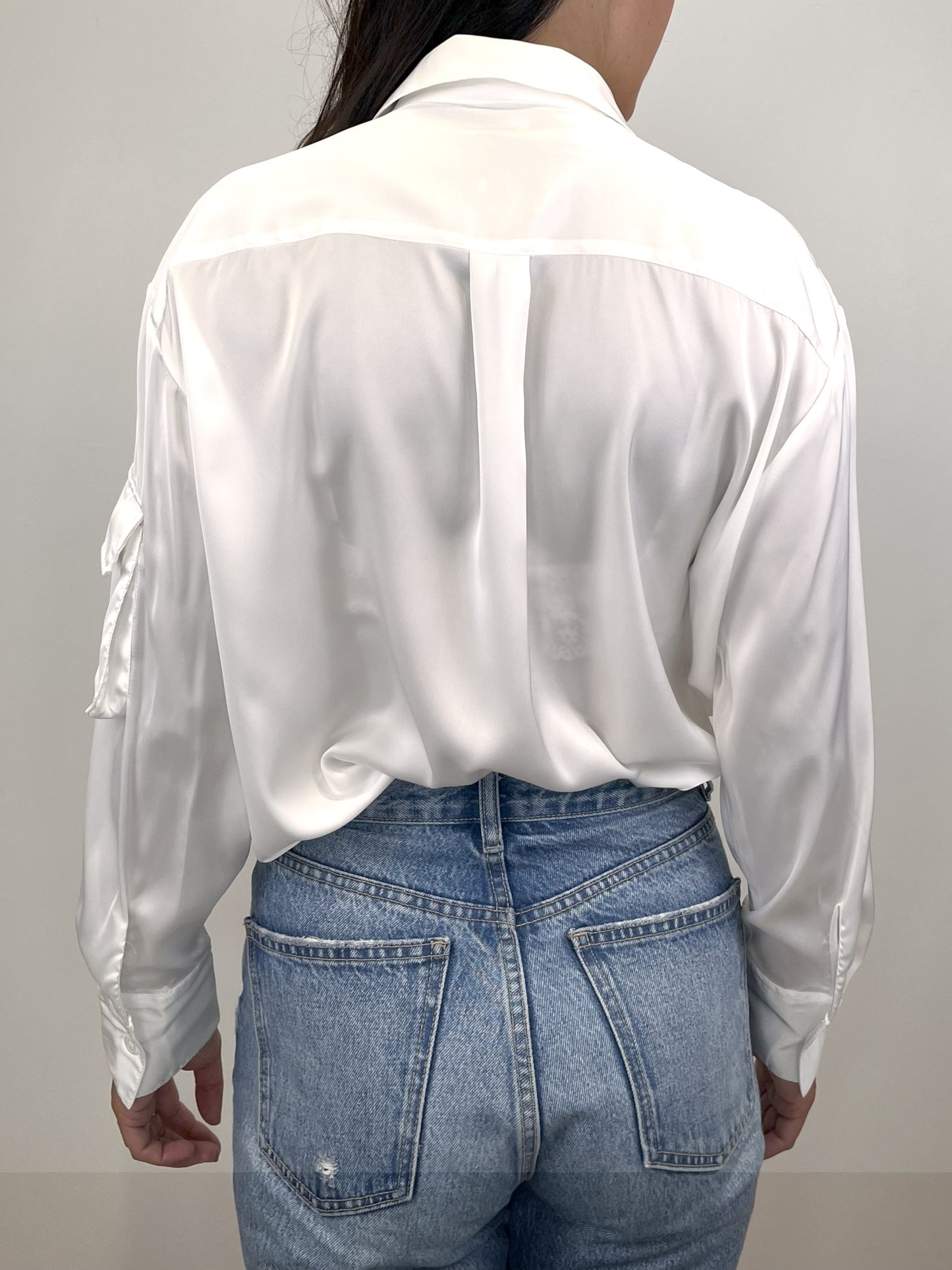 LONG SLEEVE SATIN BLOUSE