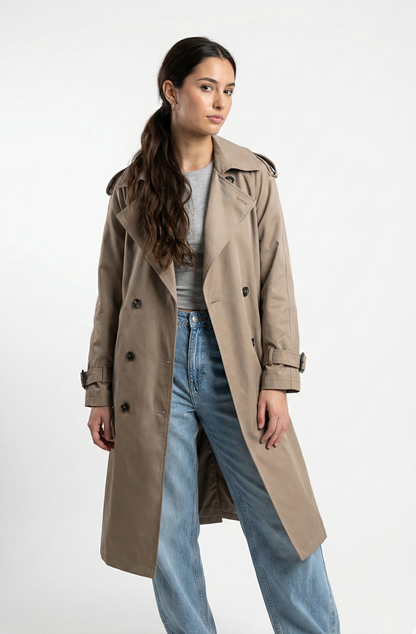 TRENCH COAT WITH ADJUSTABLE BELT