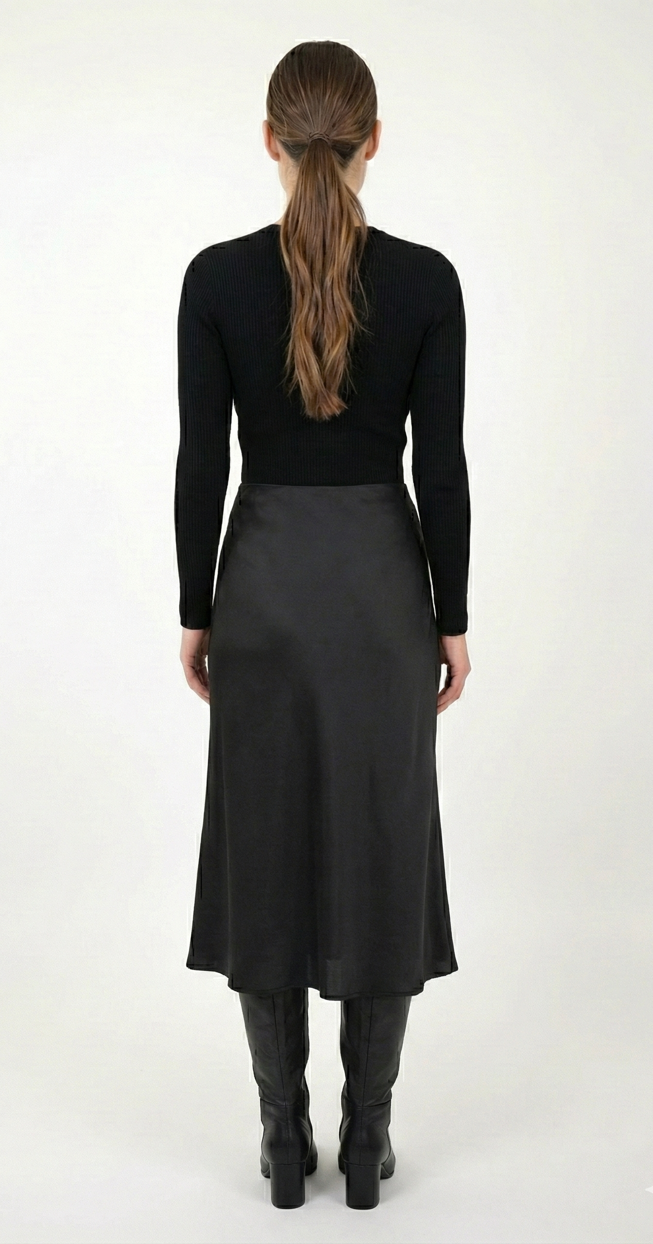 SATIN MID-LENGTH SKIRT