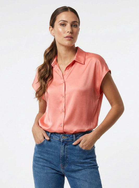 SATIN SHORT-SLEEVED SHIRT