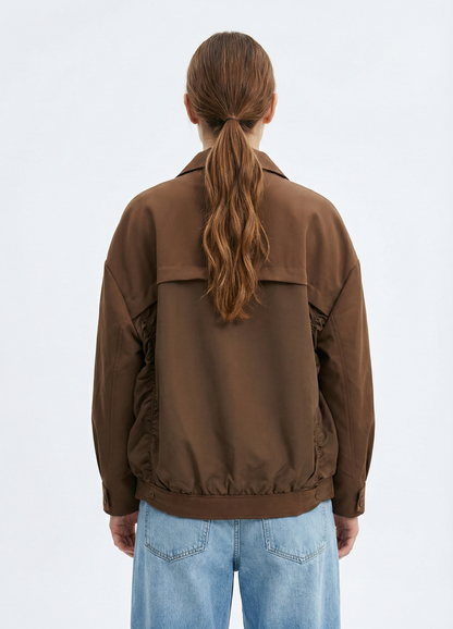 BI-MATERIAL BLAZER JACKET