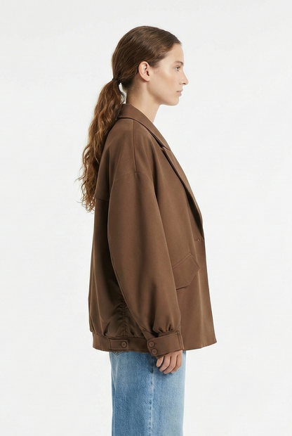 BI-MATERIAL BLAZER JACKET