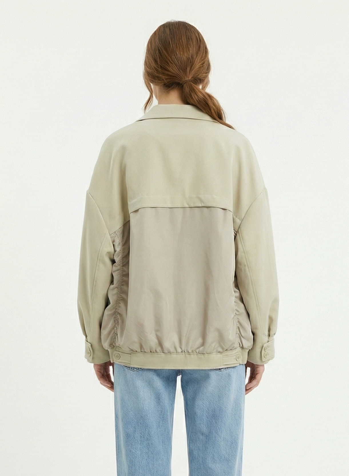 BI-MATERIAL BLAZER JACKET